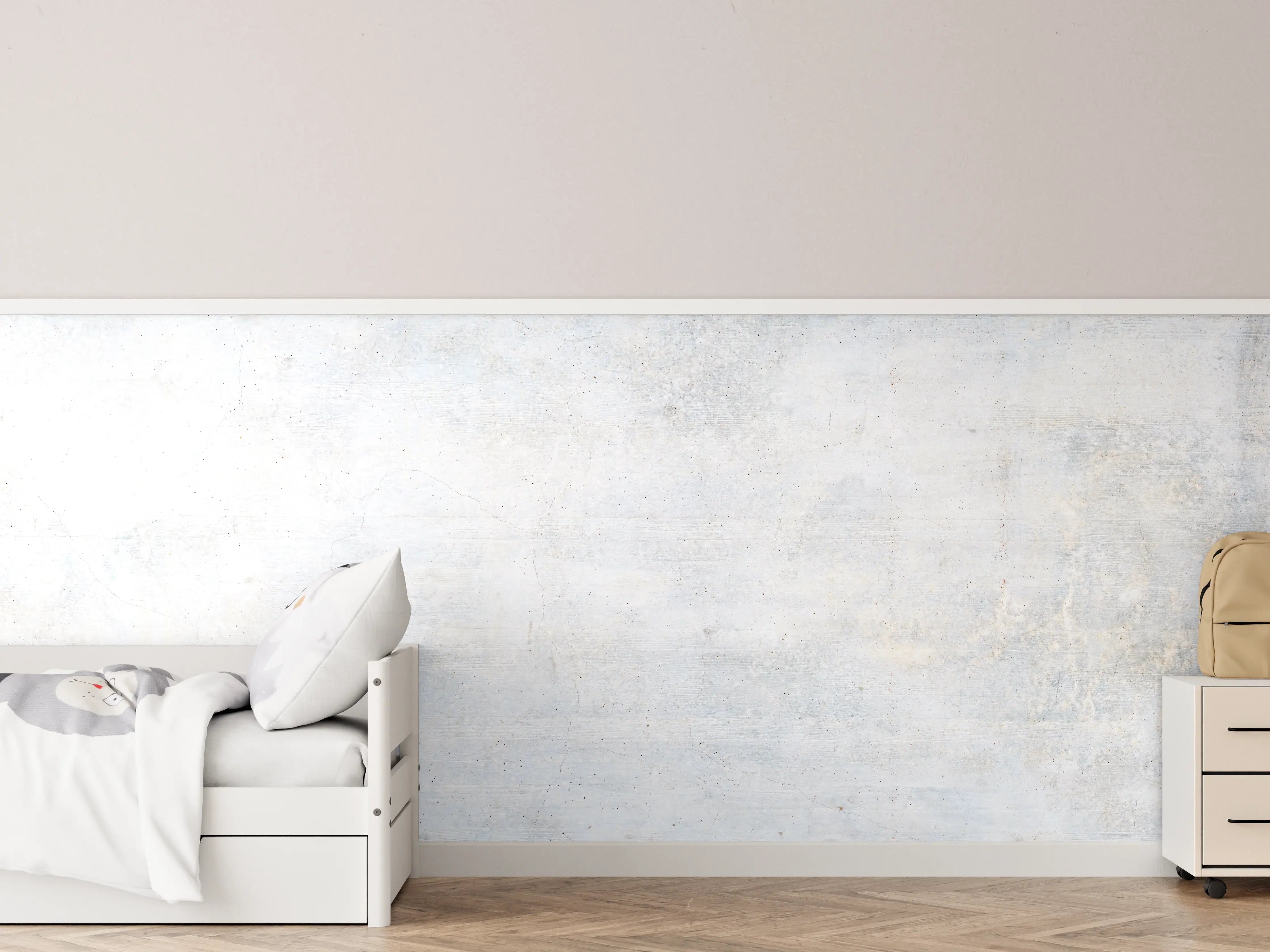 Kinderzimmer Wandgestaltung - Helle matte Wand mit subtiler Textur