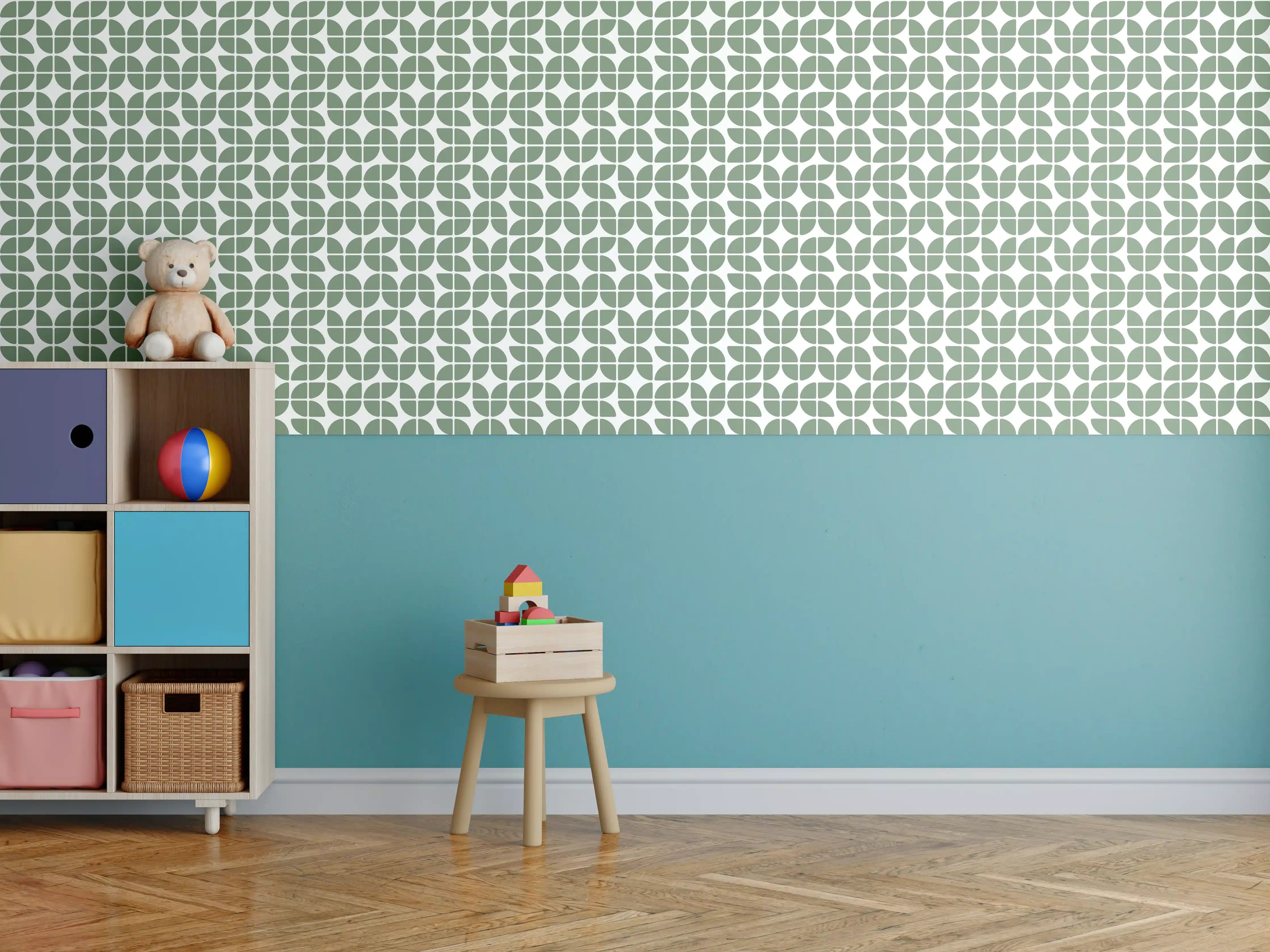 Kinderzimmer Wandgestaltung - Helle, elegante Fliesen im Badezimmer