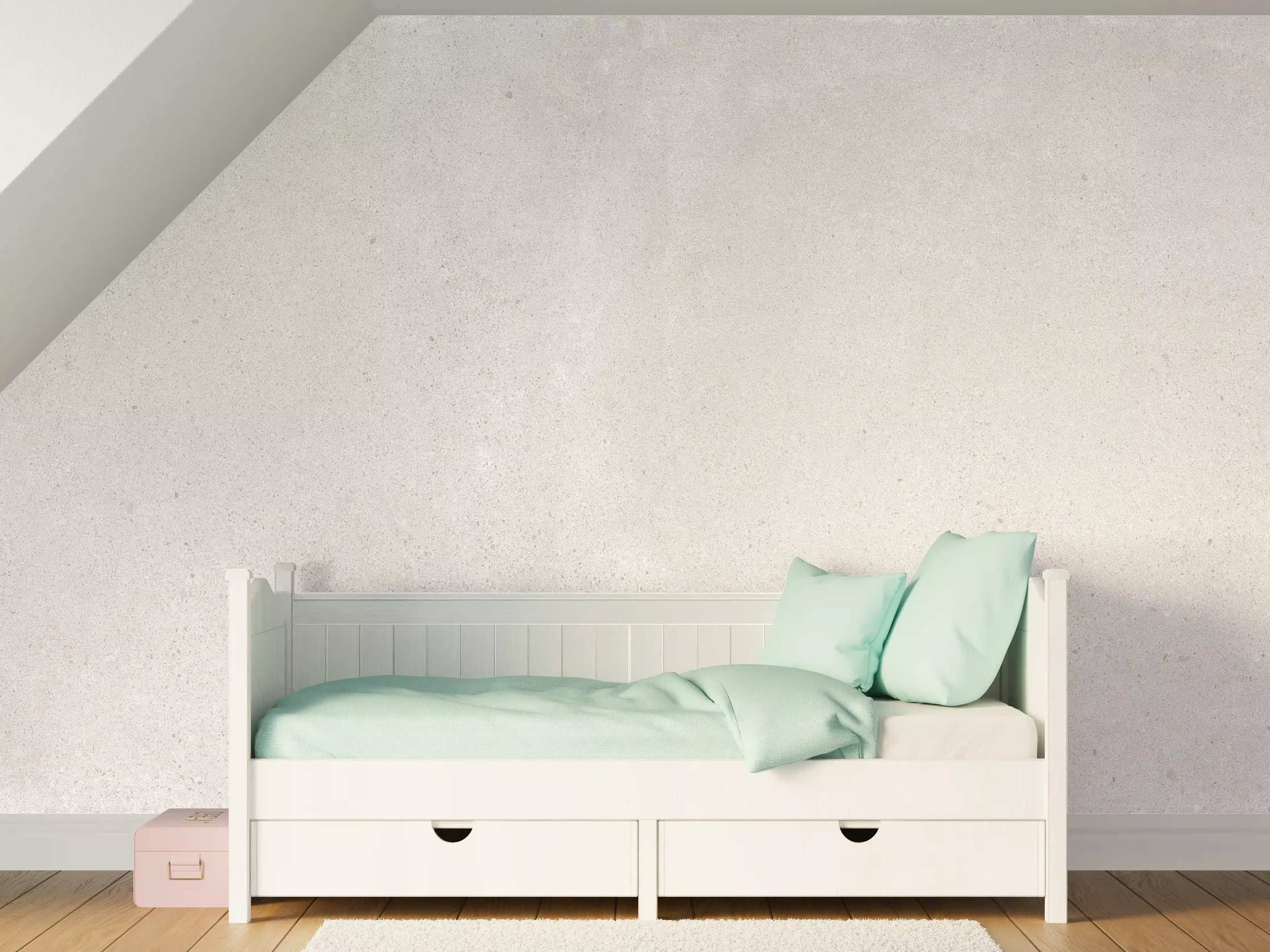 Kinderzimmer Wandgestaltung - Helle, minimalistische Betonwand mit subtiler Textur
