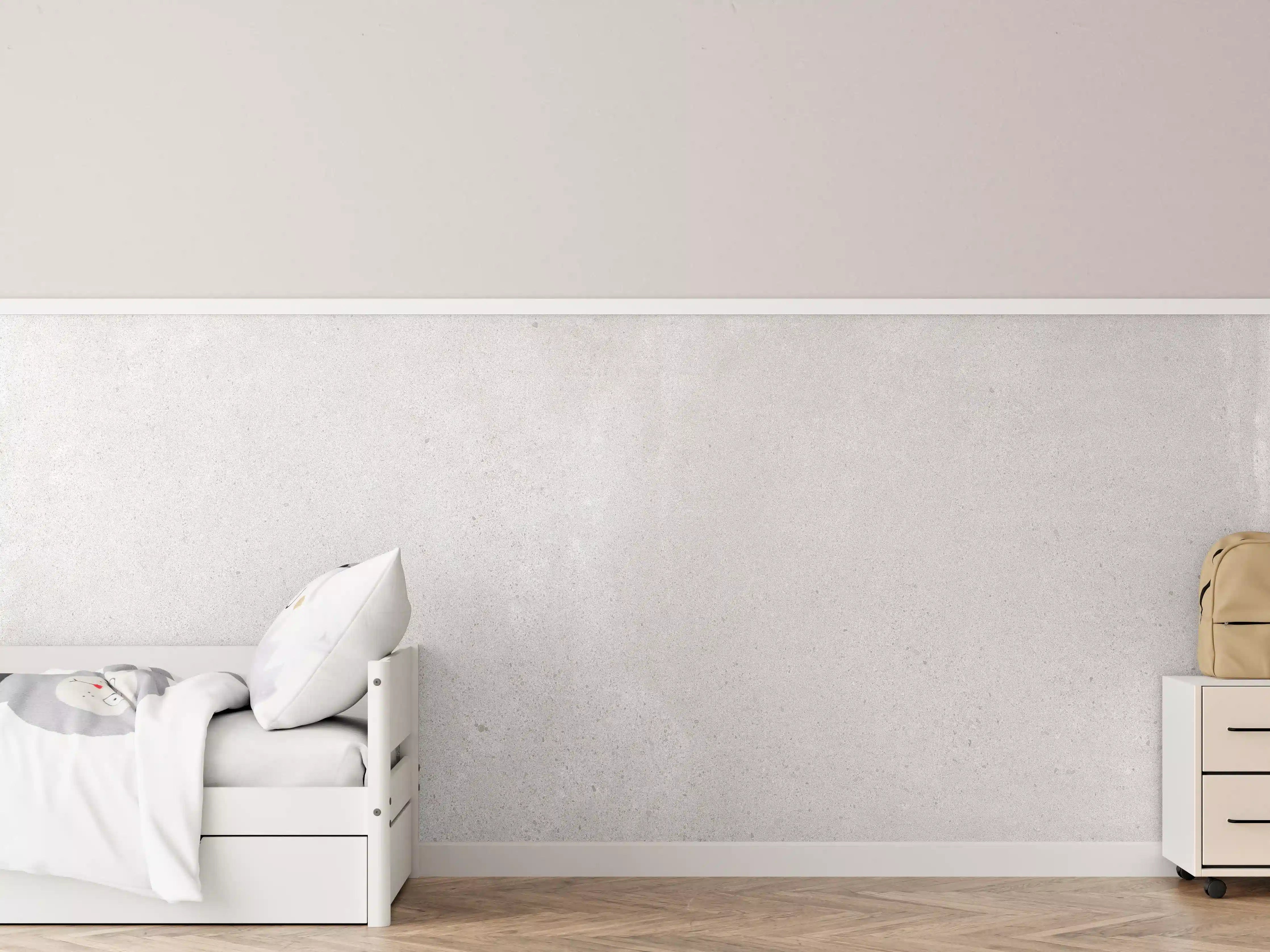 Kinderzimmer Wandgestaltung - Helle, minimalistische Betonwand mit subtiler Textur