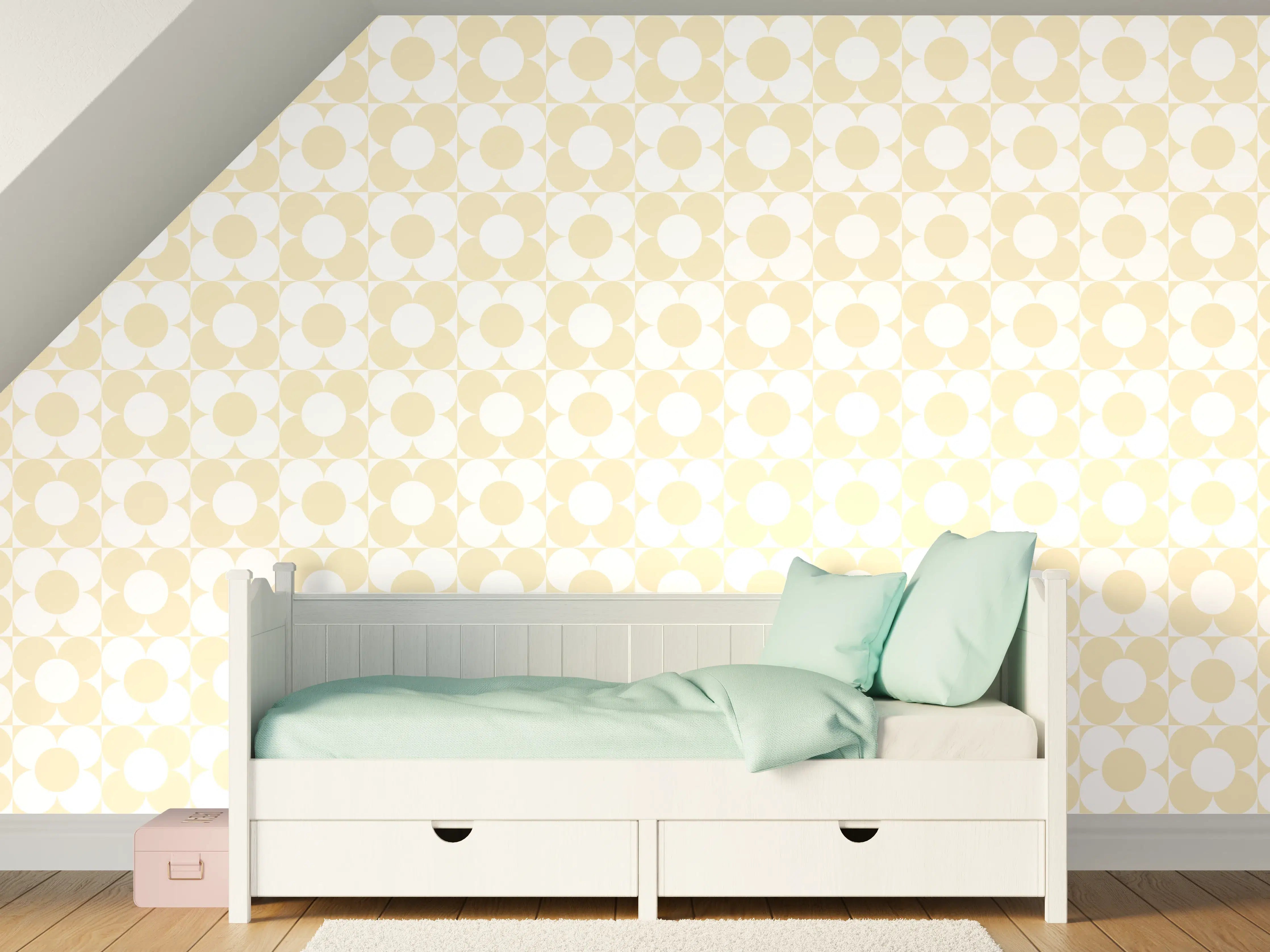 Kinderzimmer Wandgestaltung - Helle, weiße Akzentwand