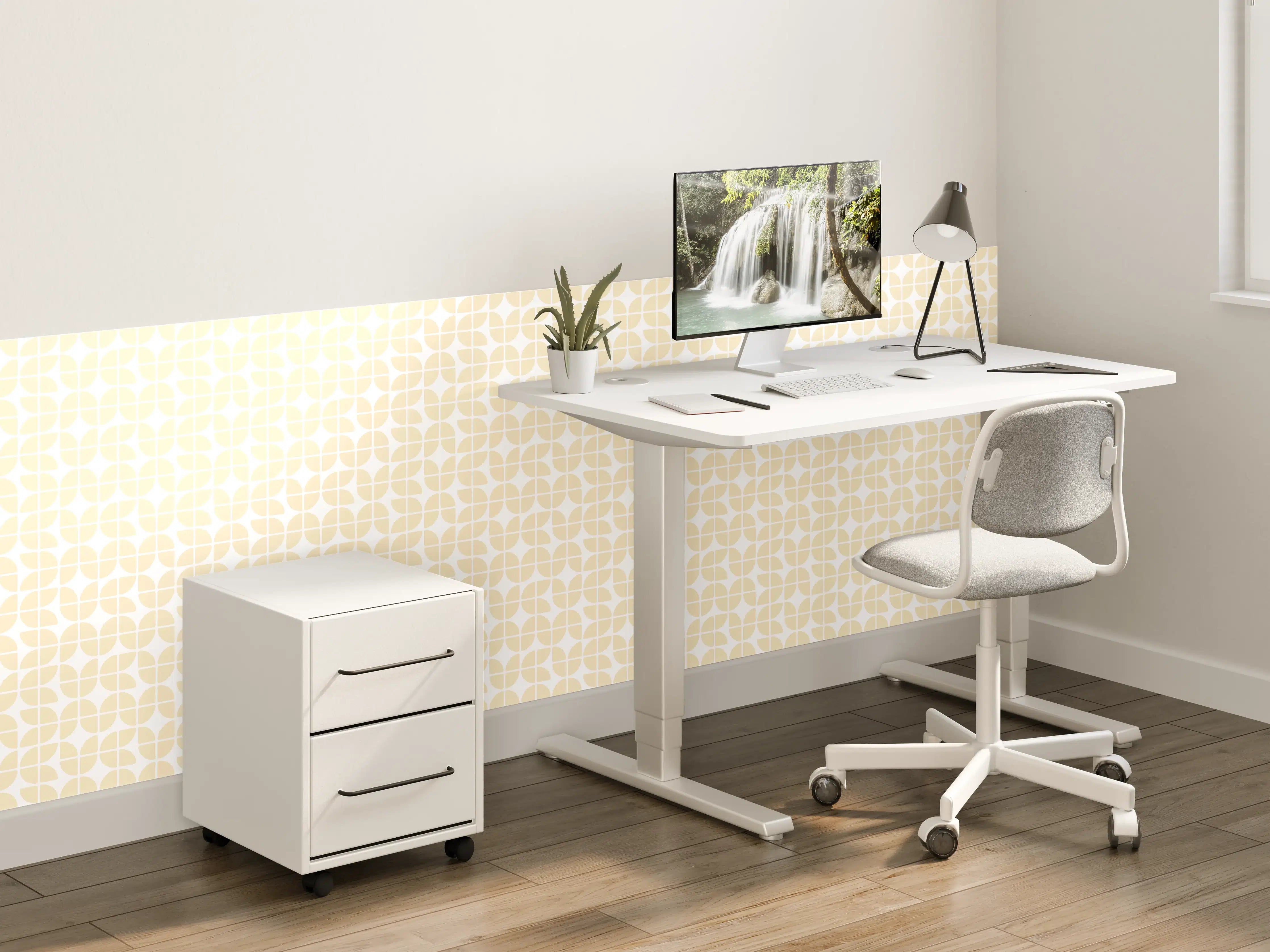 Kinderzimmer Wandgestaltung - Helle, weiße Wand mit zarten Graunuancen und eleganter Struktur