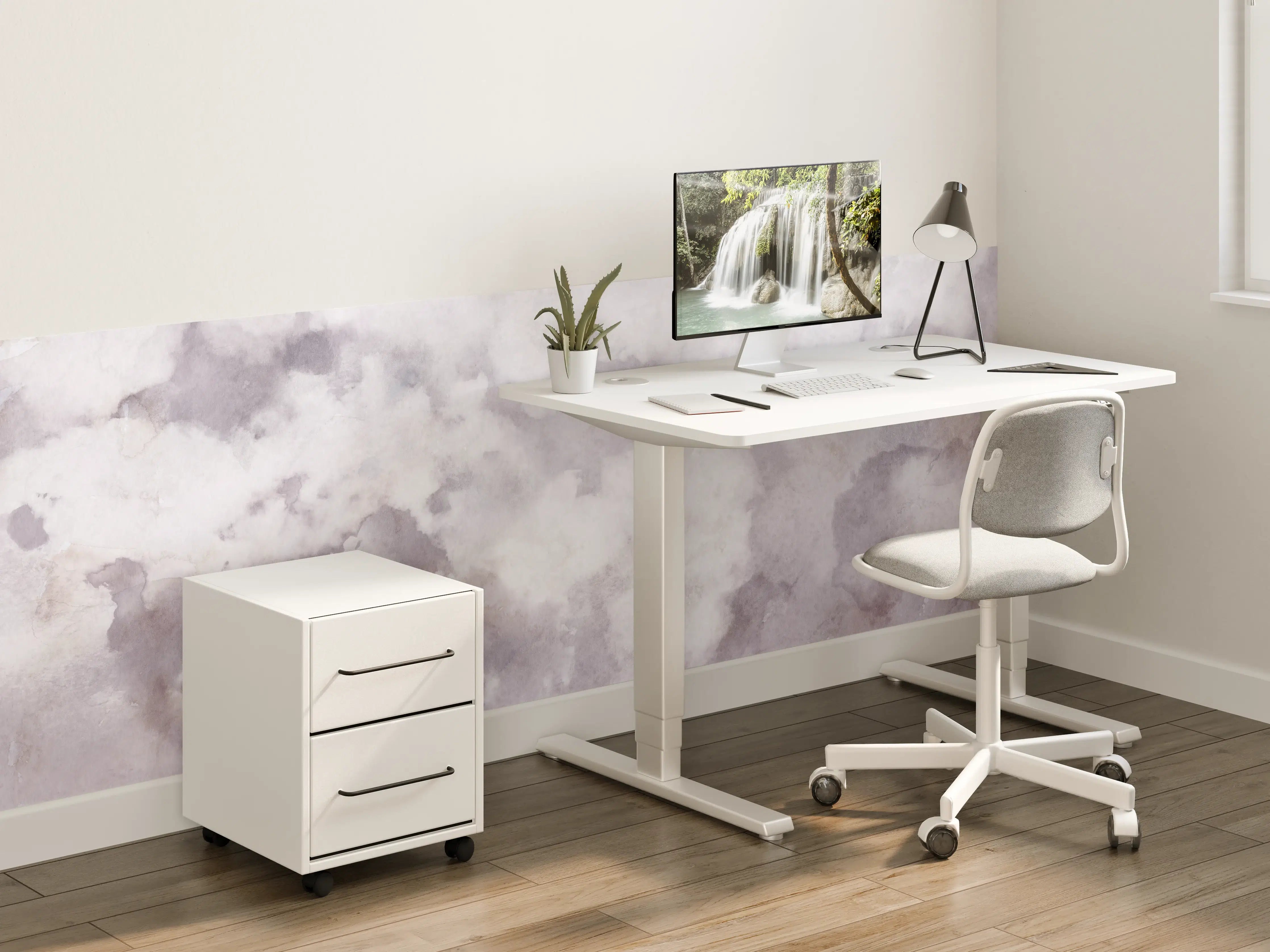 Kinderzimmer Wandgestaltung - Heller Beton mit Wasserflecken