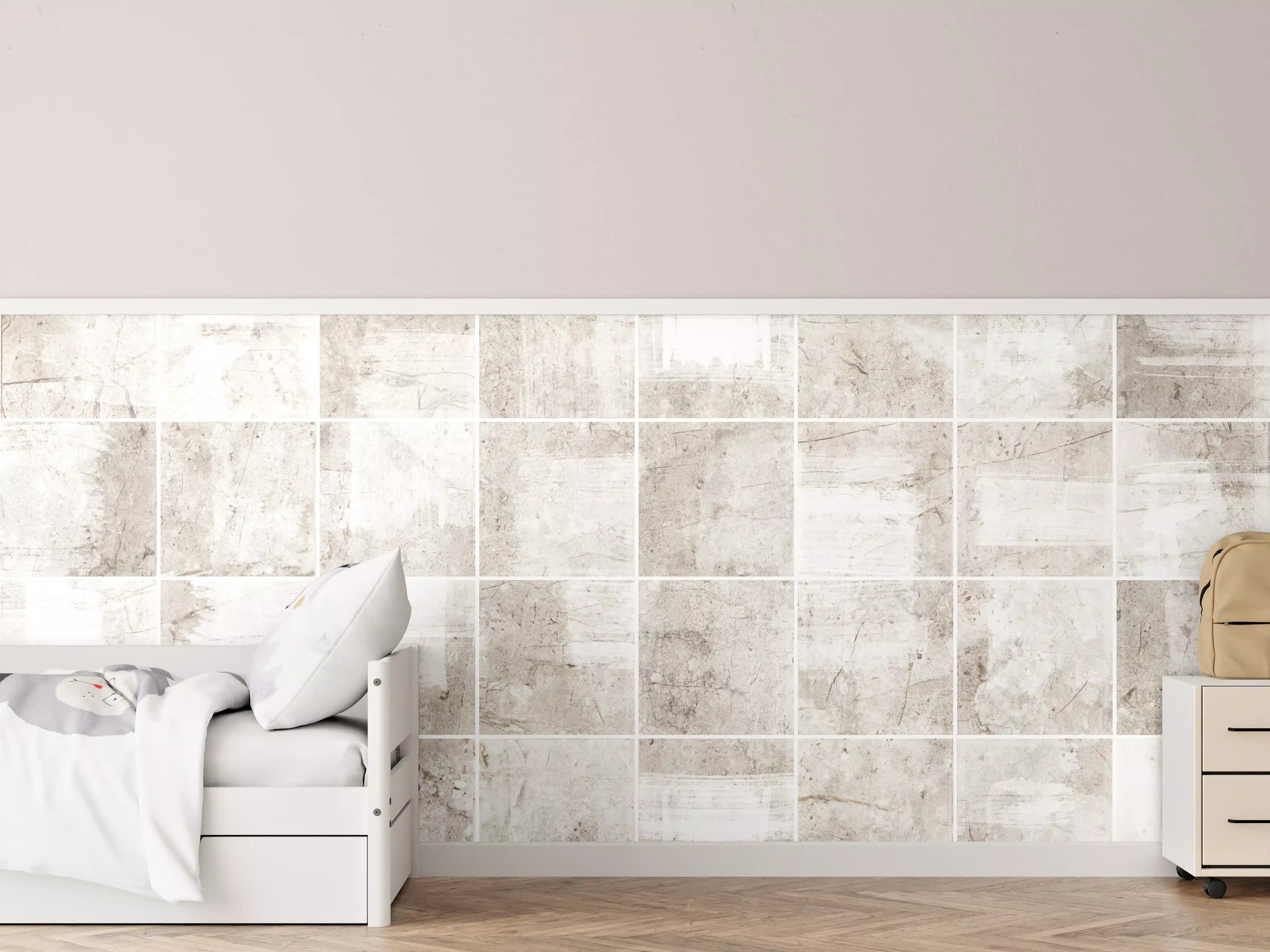 Kinderzimmer Wandgestaltung - Heller Grauwinkel mit Struktur