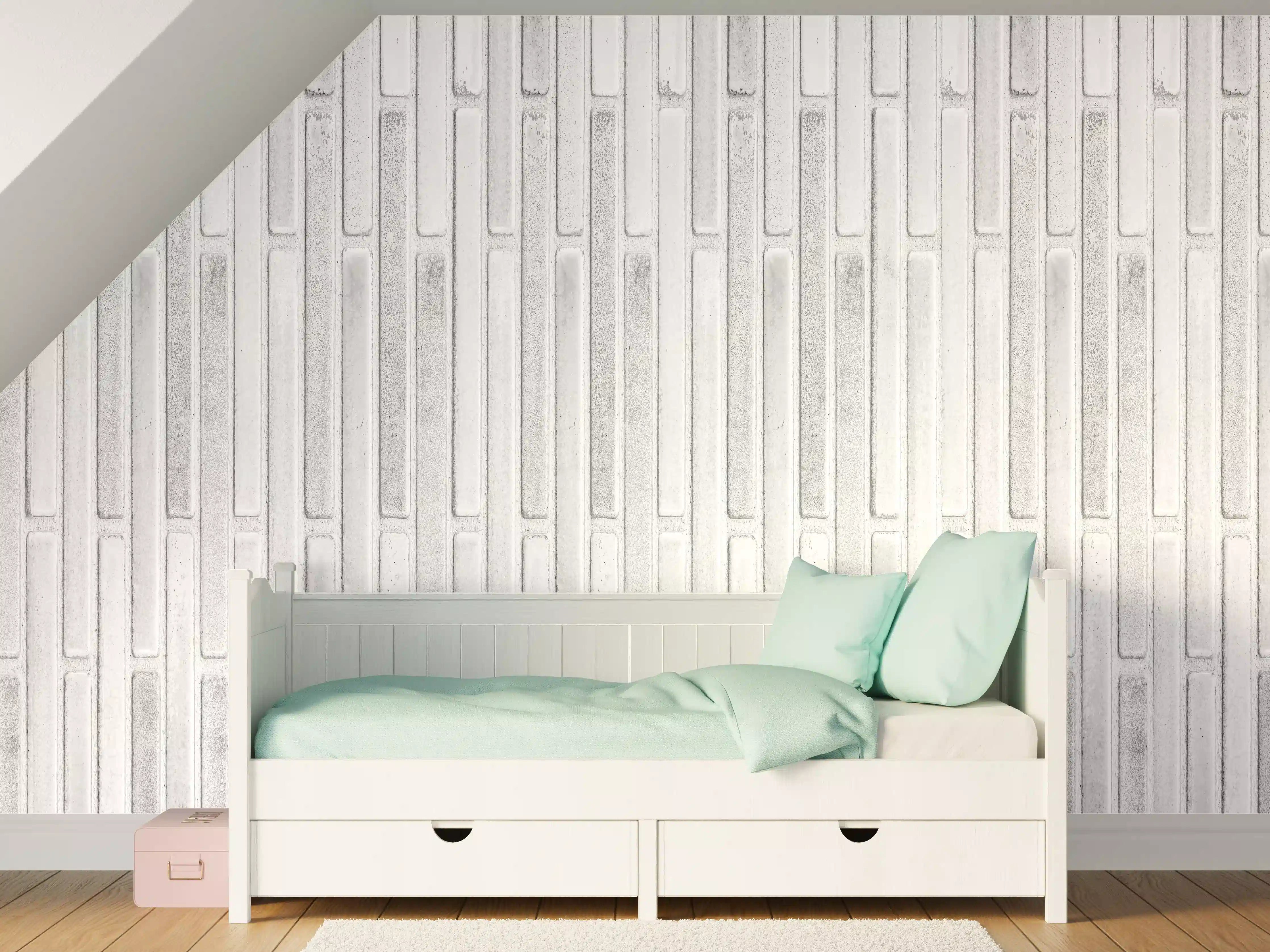 Kinderzimmer Wandgestaltung - Heller Holz-Textur im Naturstil