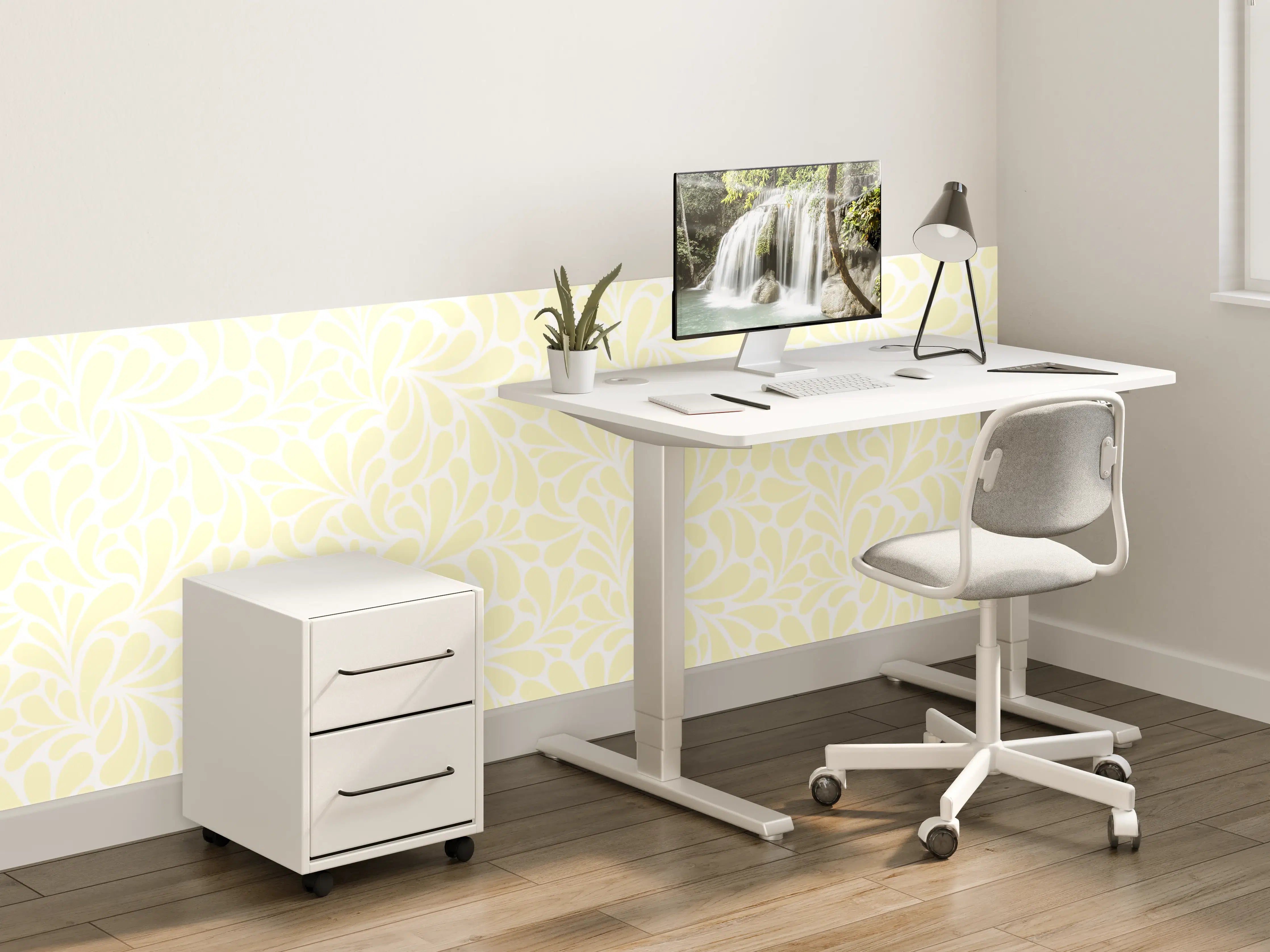 Kinderzimmer Wandgestaltung - Heller Limone-Crema-Wand