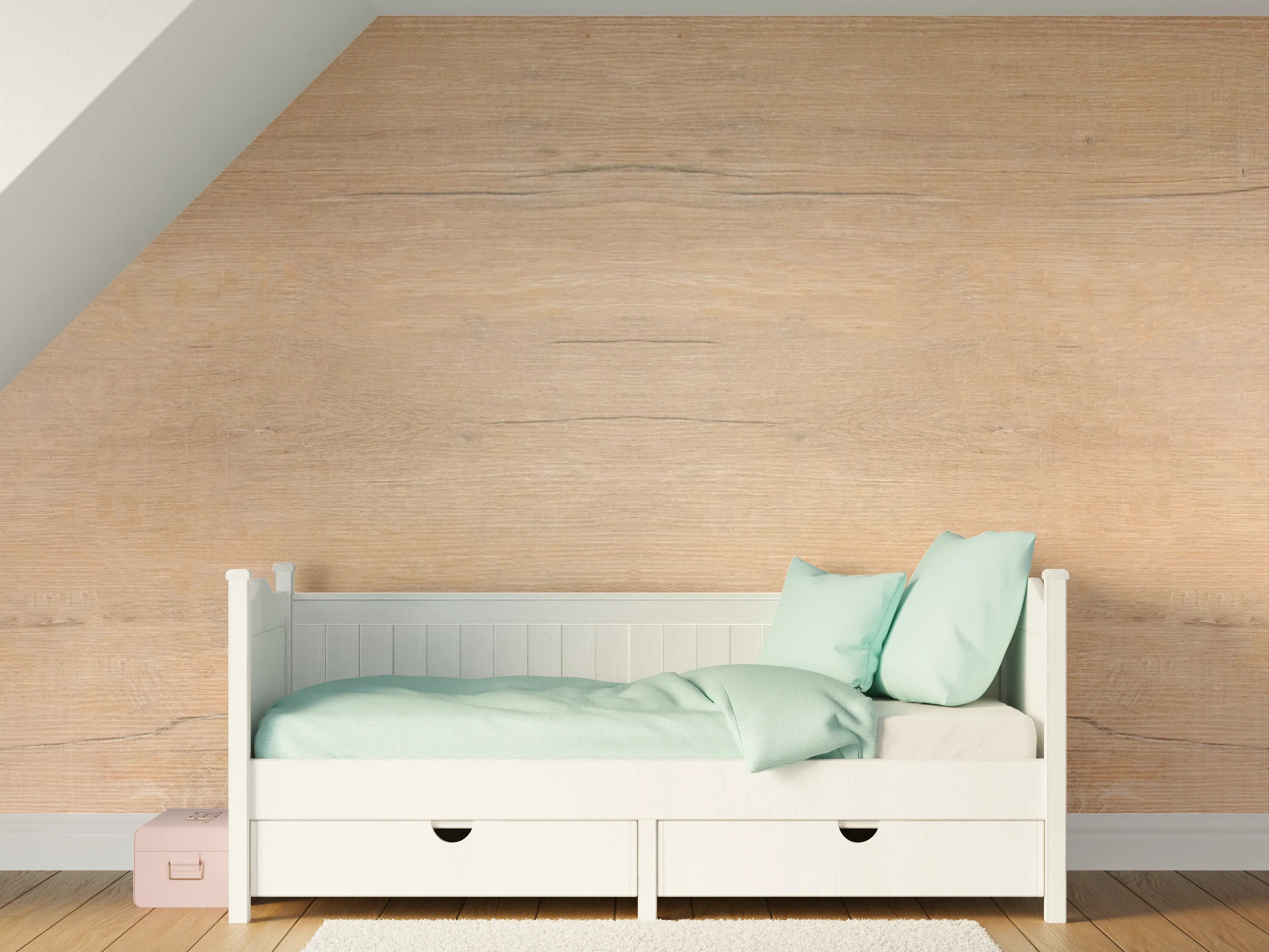 Kinderzimmer Wandgestaltung - Helles Holzdesign mit feiner Maserung