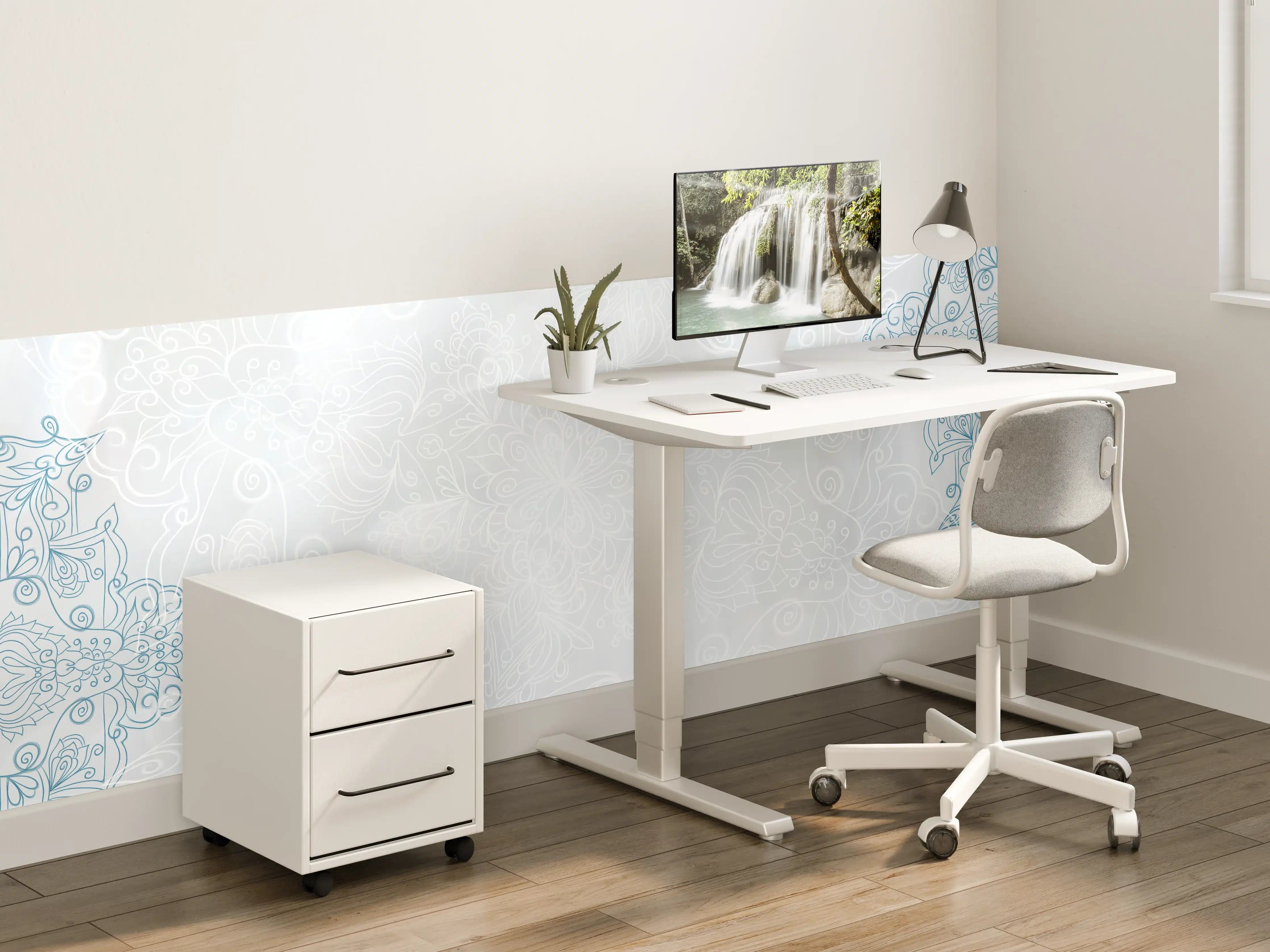 Kinderzimmer Wandgestaltung - Helles Wanddesign mit zartem Muster in Pastellfarben