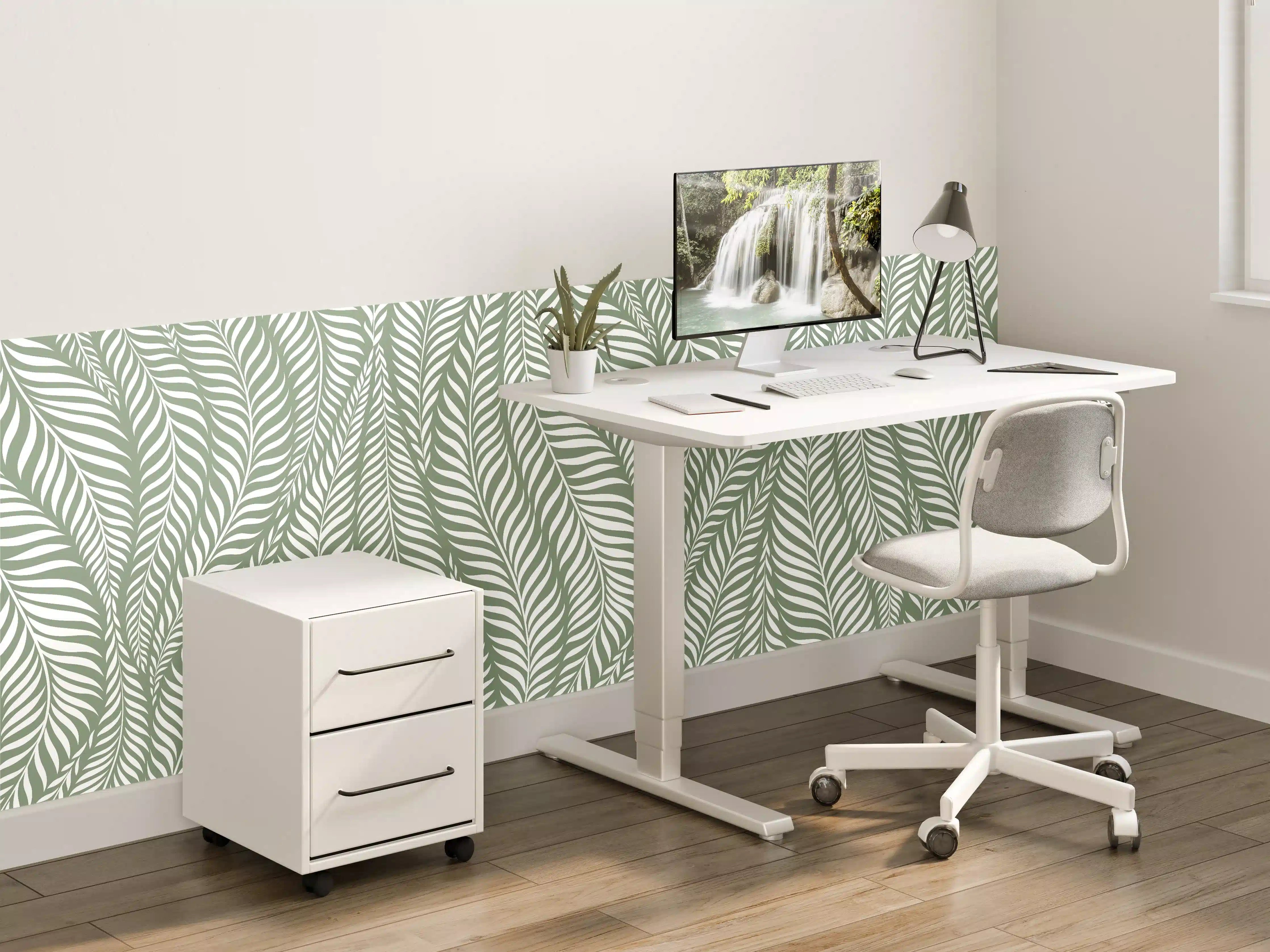 Kinderzimmer Wandgestaltung - Hellgrüne, elegante Wandgestaltung