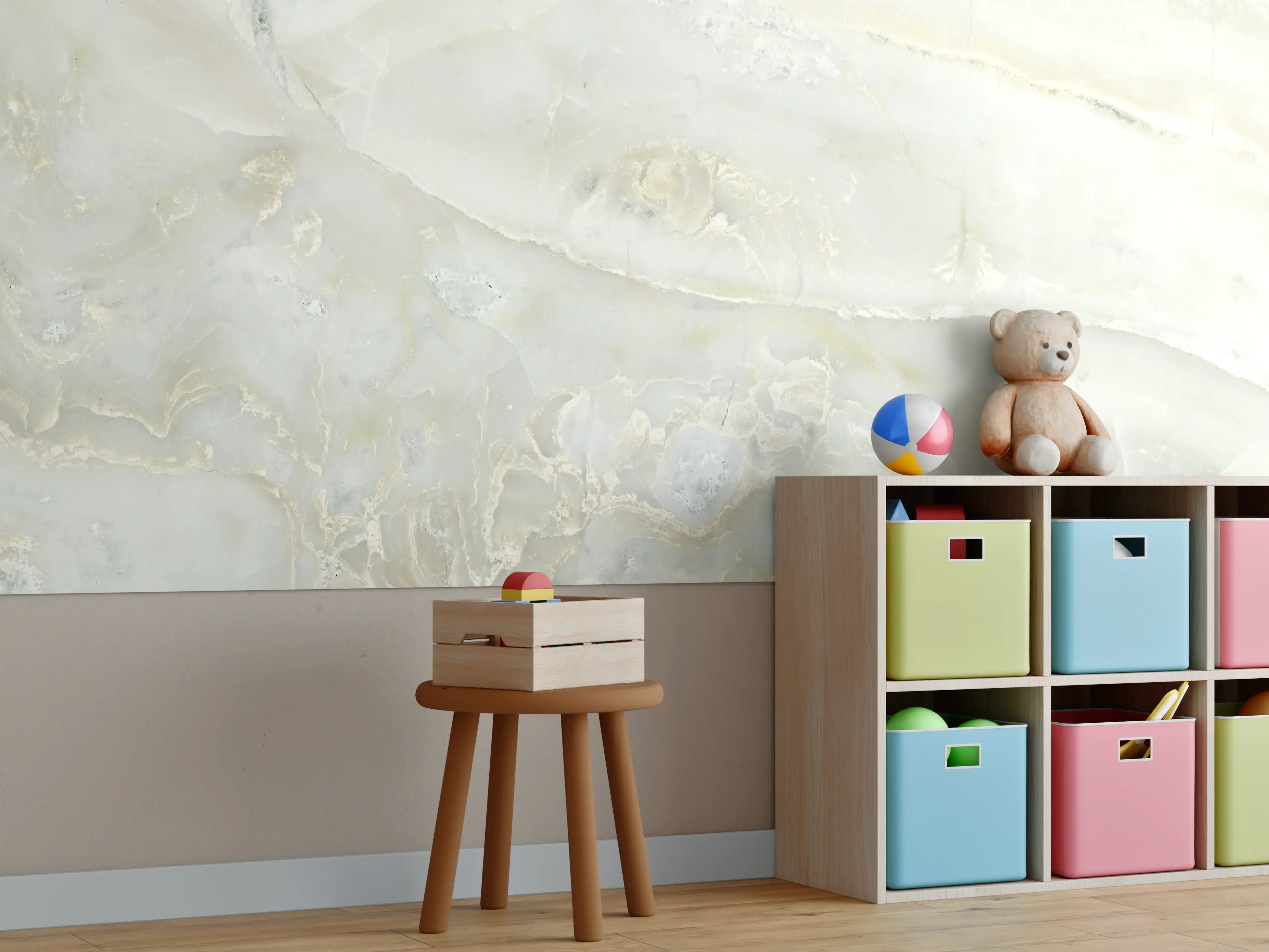 Kinderzimmer Wandgestaltung - Hellgrüner Marmor