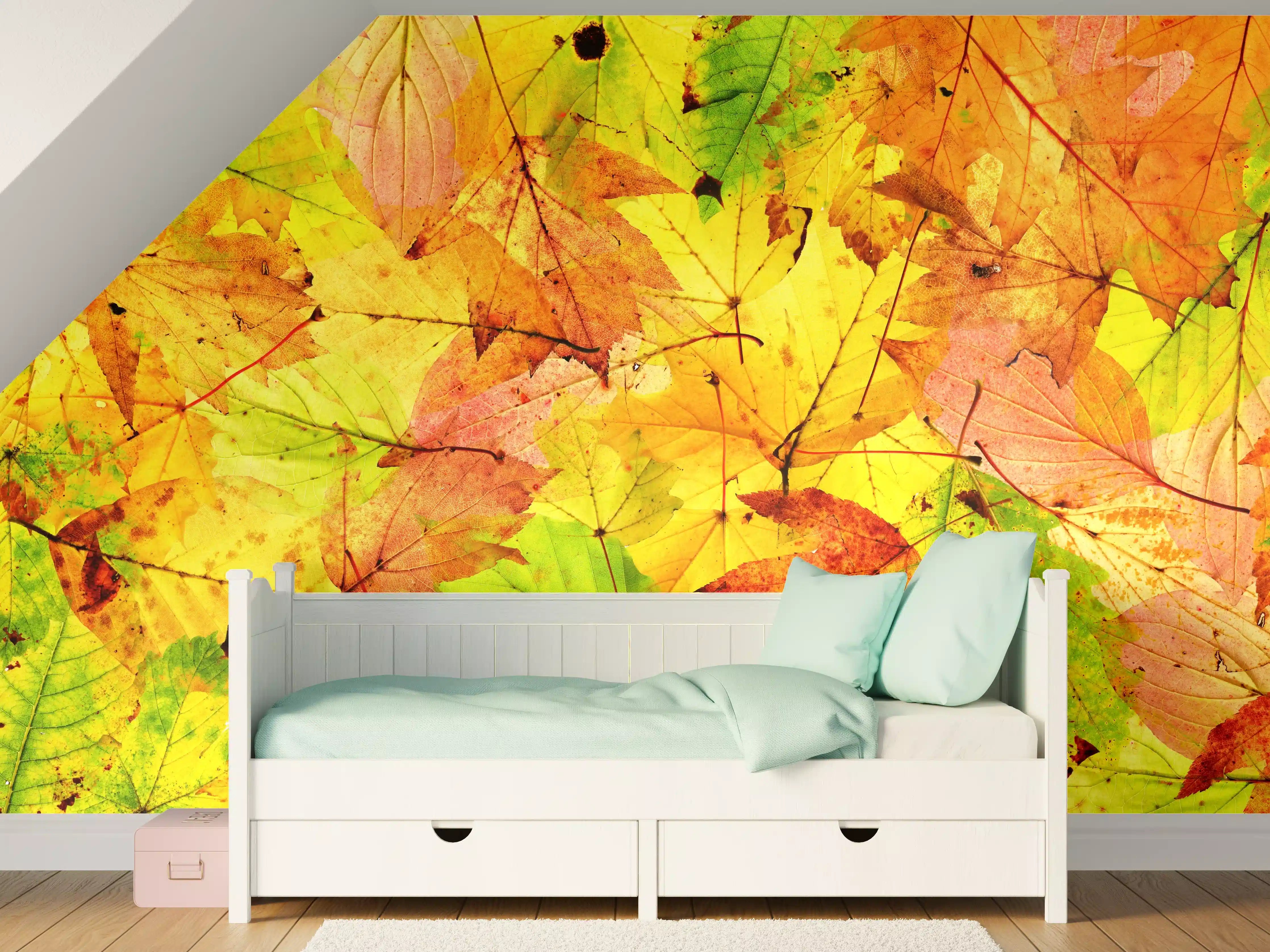 Kinderzimmer Wandgestaltung - Herbstblätter Hintergrund