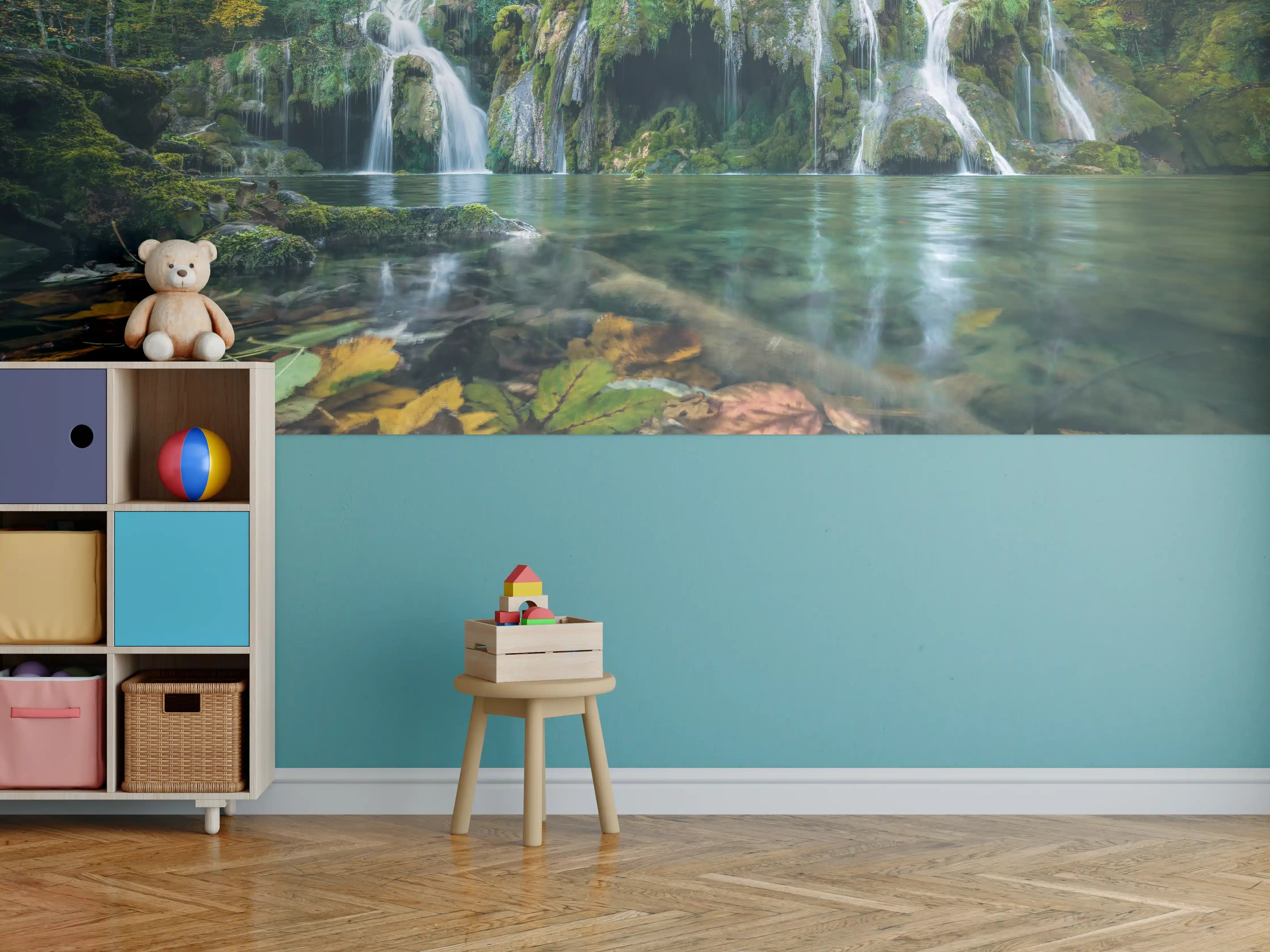 Kinderzimmer Wandgestaltung - Herbstblätter im See