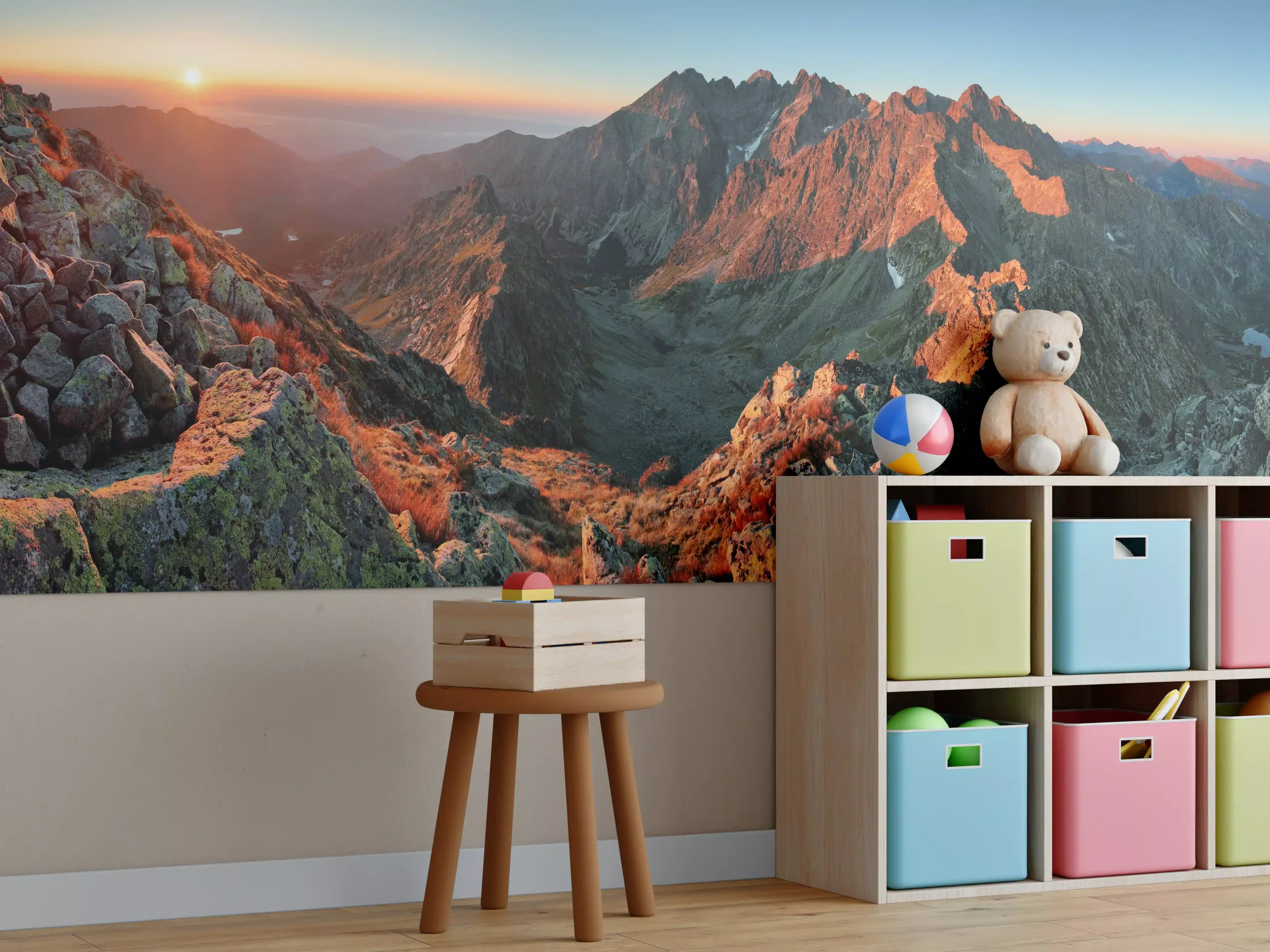 Kinderzimmer Wandgestaltung - Herbstliche Berglandschaft