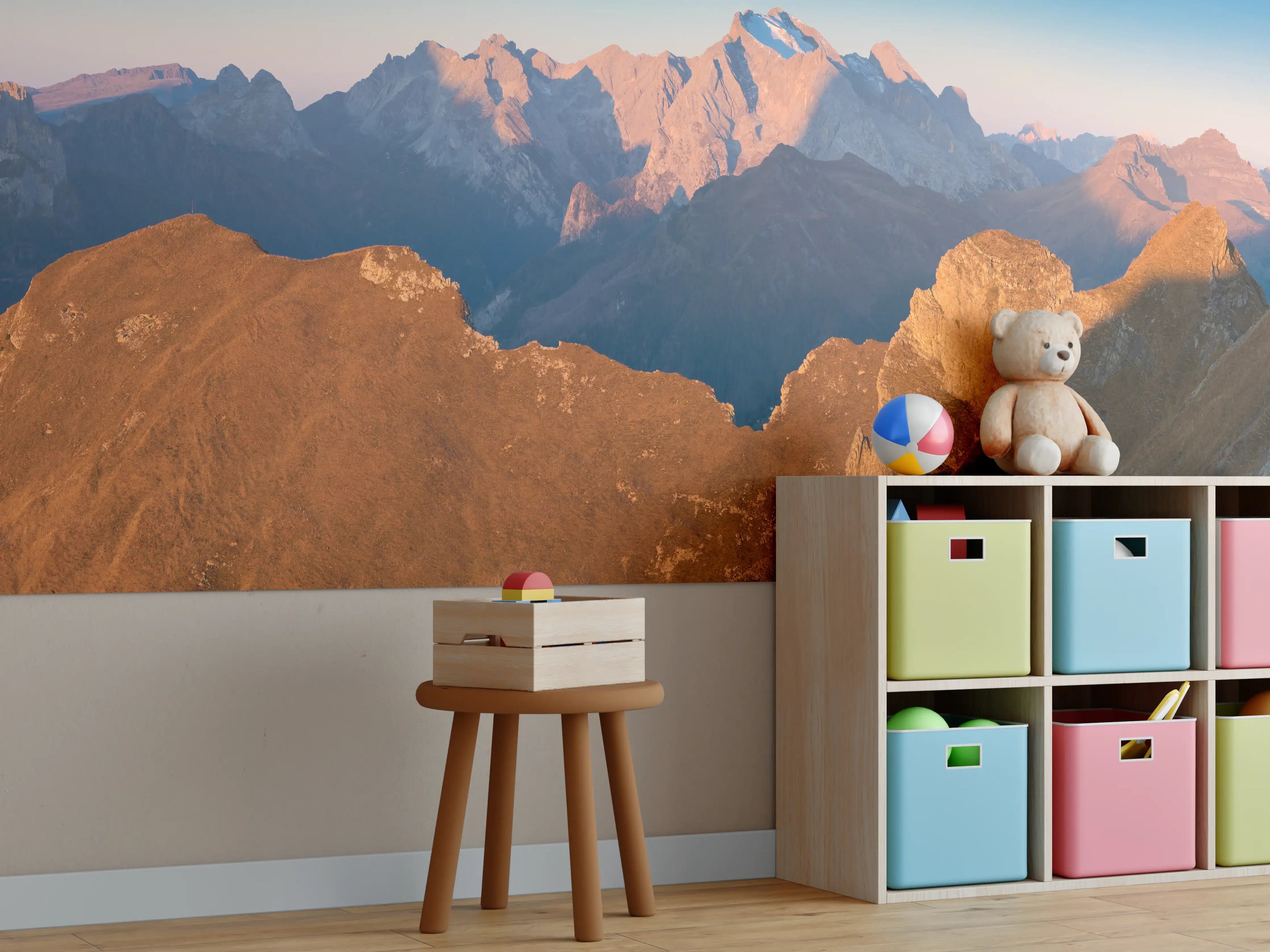 Kinderzimmer Wandgestaltung - Herbstlicher Blick auf das Tal des Passo Giau - Italien