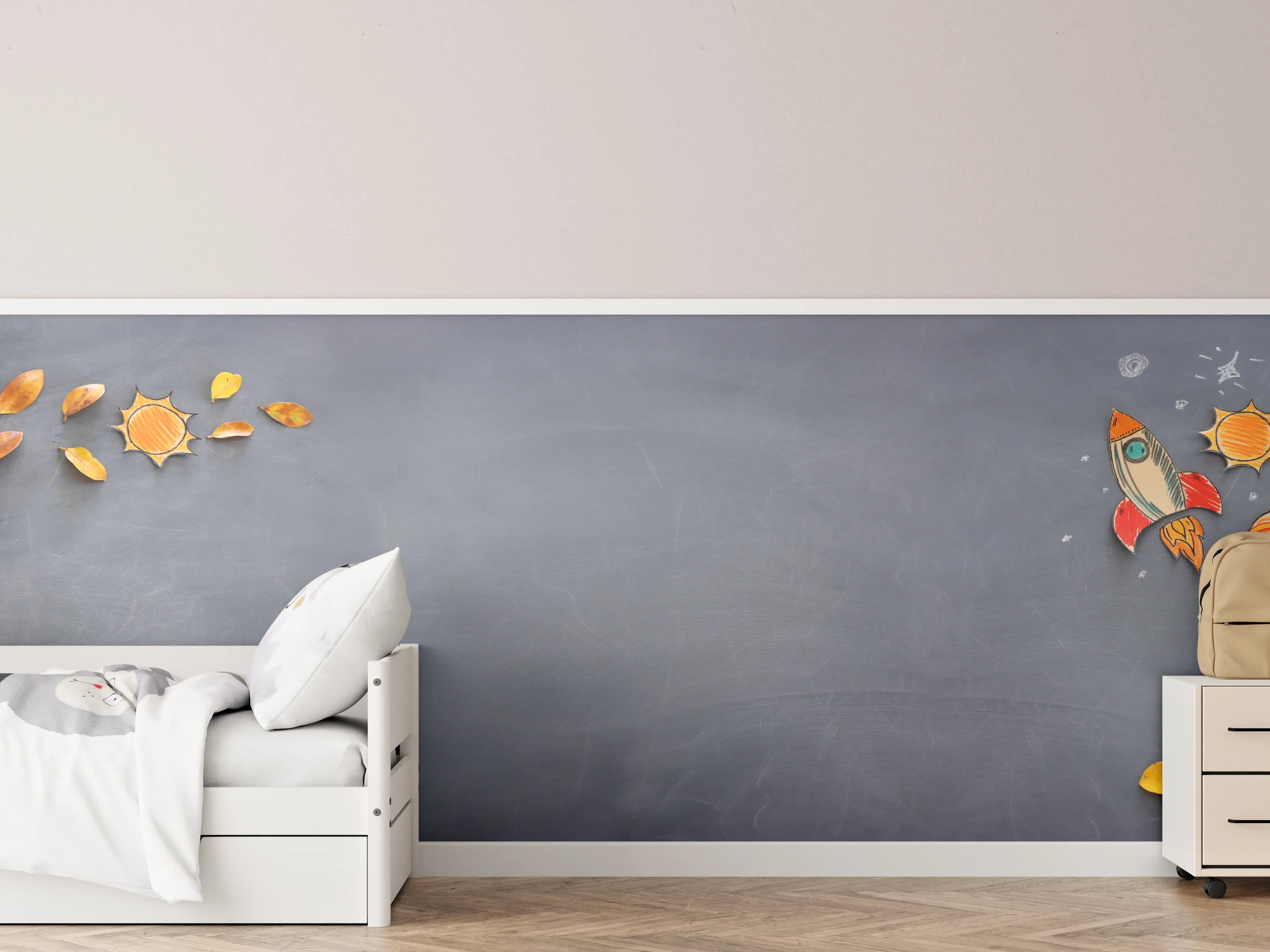 Kinderzimmer Wandgestaltung - Herbstlicher Schulbus-Design