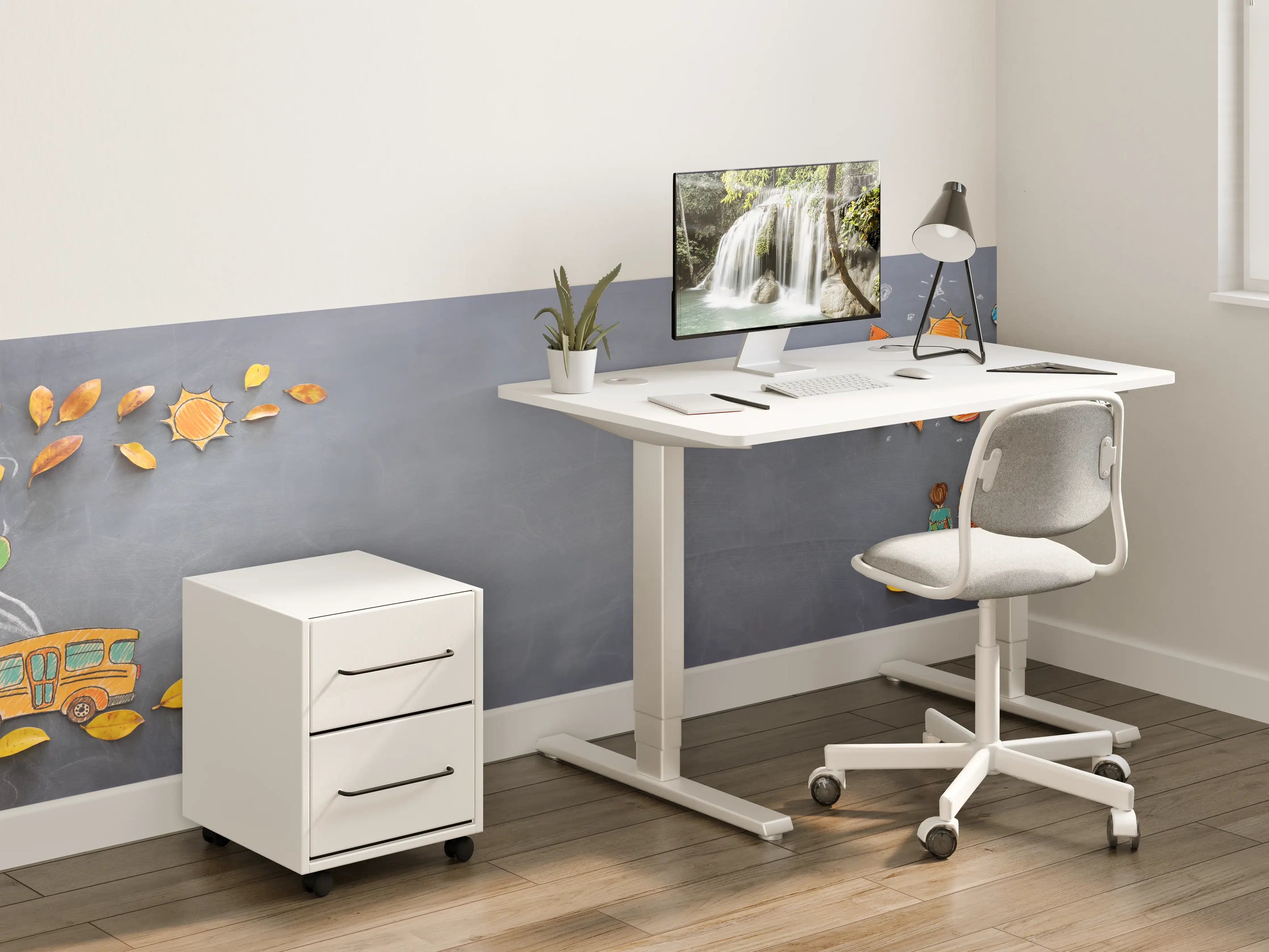 Kinderzimmer Wandgestaltung - Herbstlicher Schulbus-Design