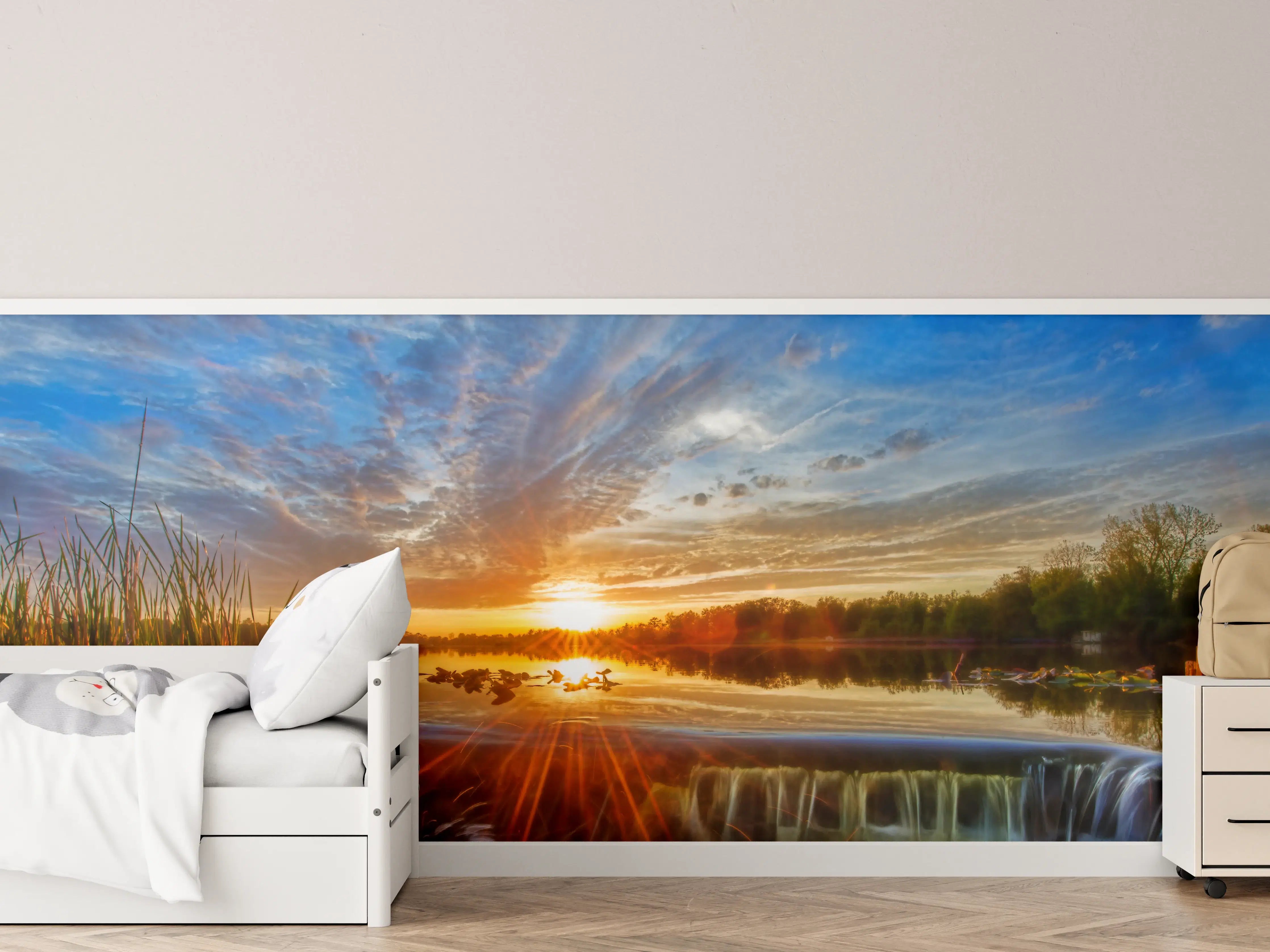 Kinderzimmer Wandgestaltung - Herbstlicher Sonnenuntergang