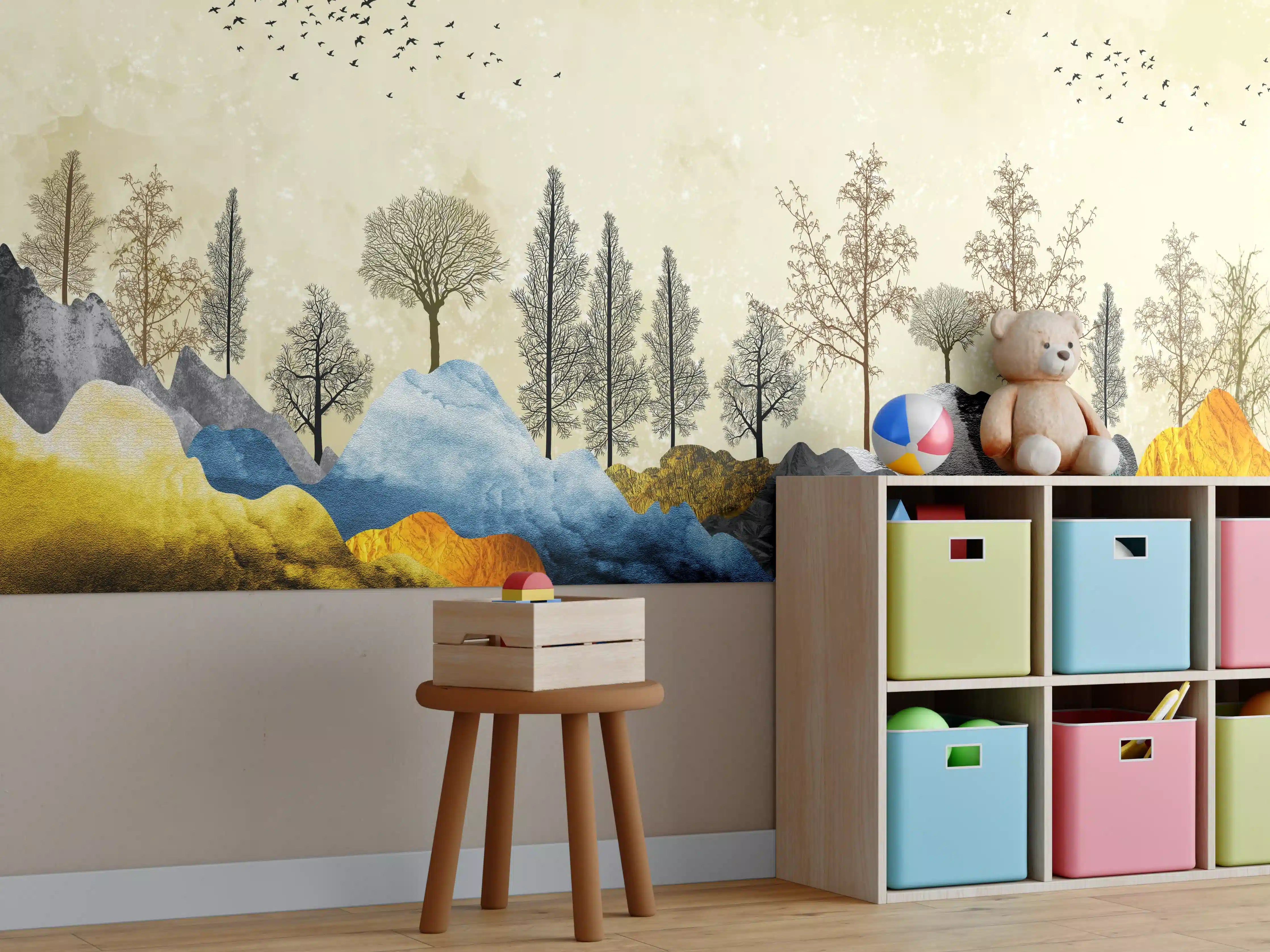 Kinderzimmer Wandgestaltung - Herbstliches Gemälde