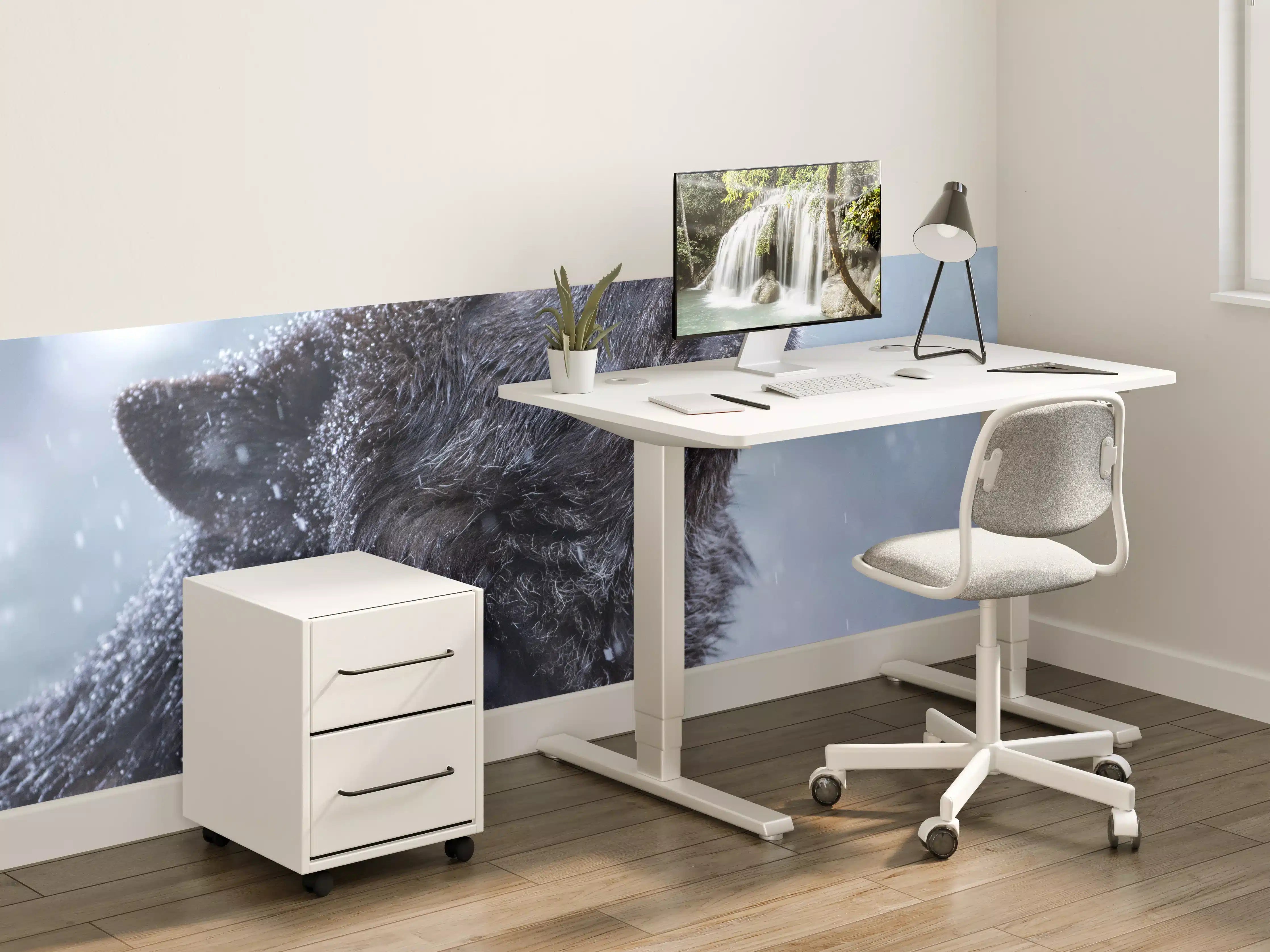 Kinderzimmer Wandgestaltung - Heulender Wolf im Winter