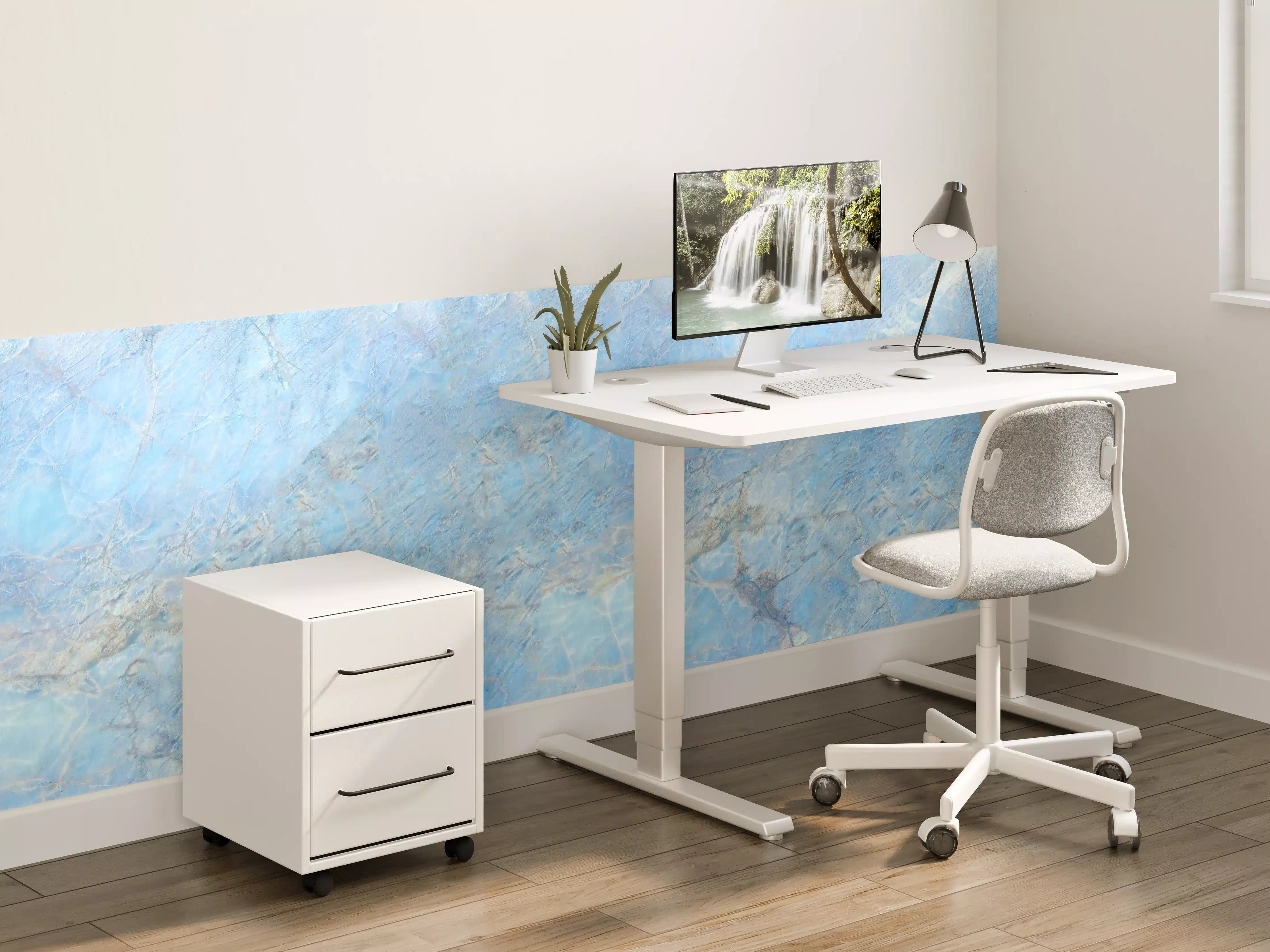 Kinderzimmer Wandgestaltung - Himmel in Grau und Blau