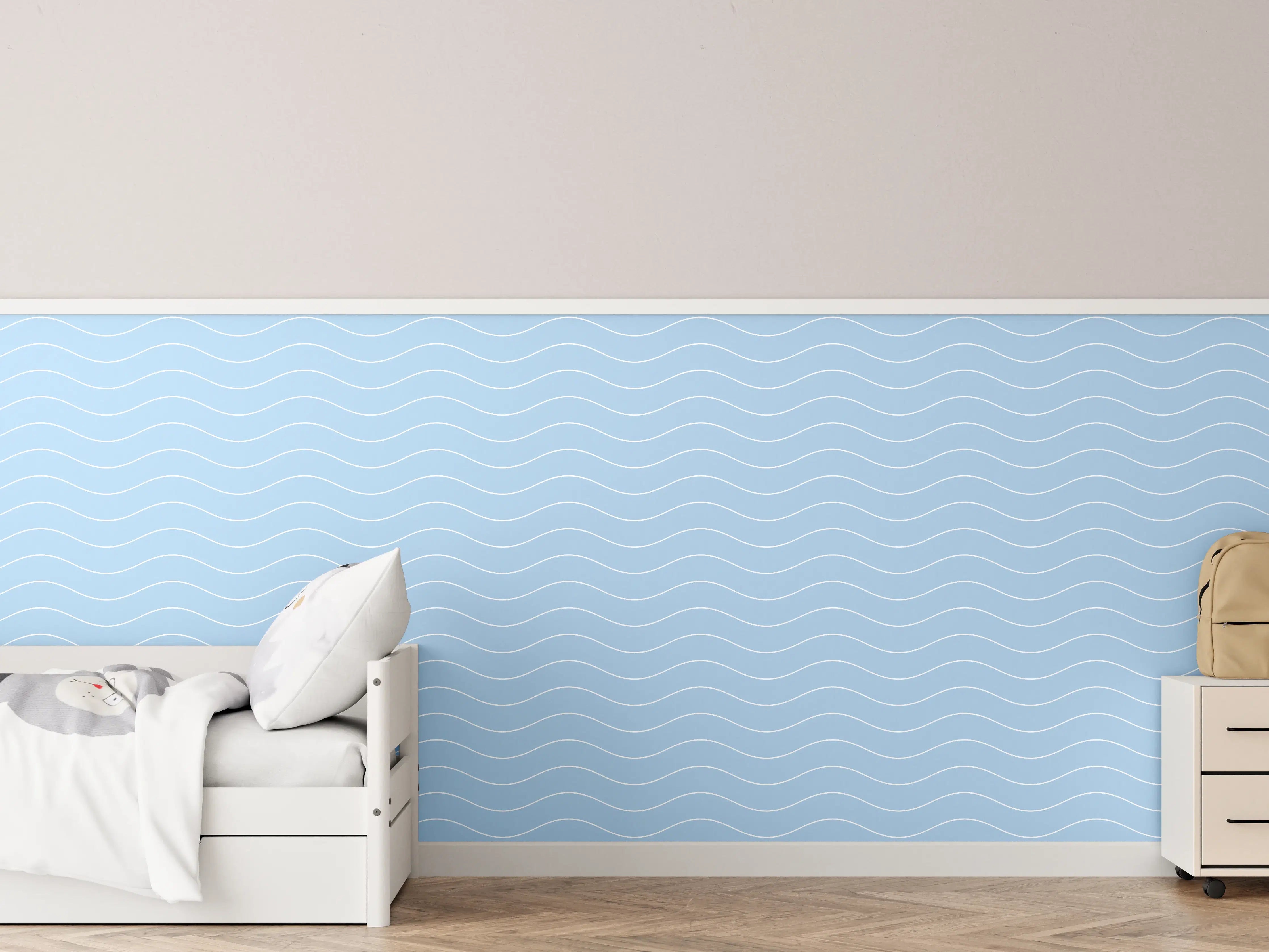 Kinderzimmer Wandgestaltung - Himmel in sanften Blau