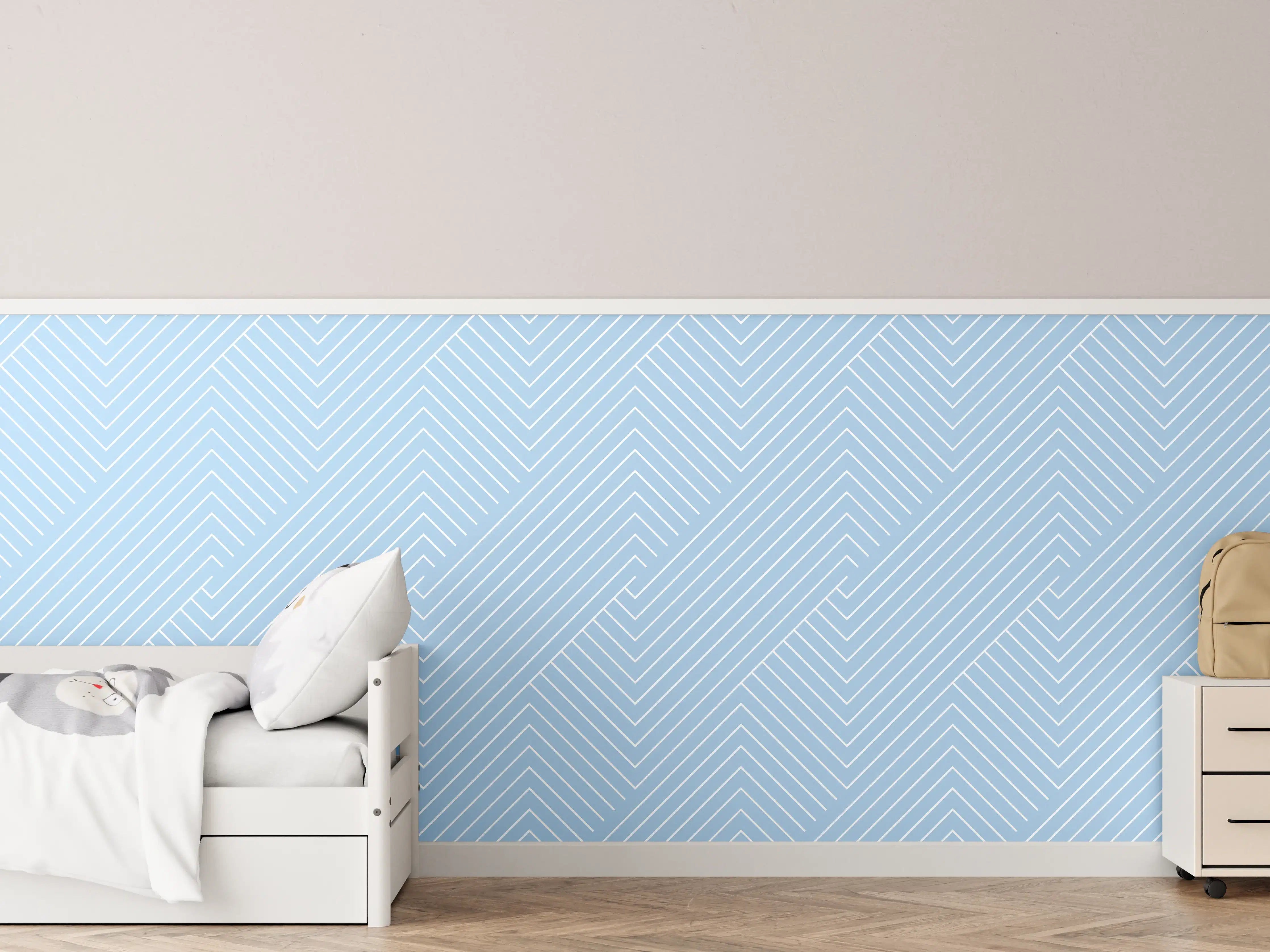 Kinderzimmer Wandgestaltung - Himmel mit blauer Farbpalette