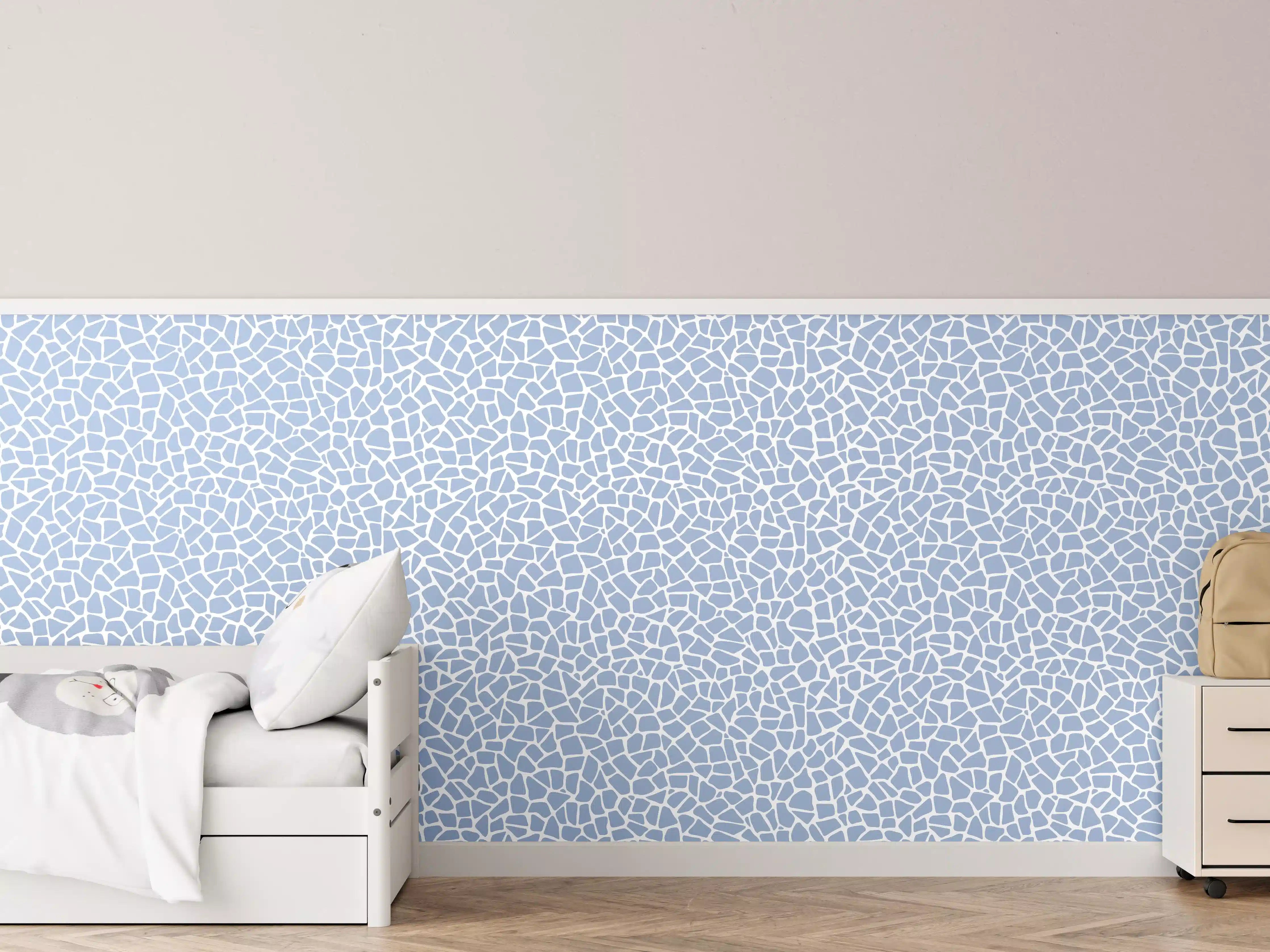 Kinderzimmer Wandgestaltung - Himmelblaue Fliesen-Textur