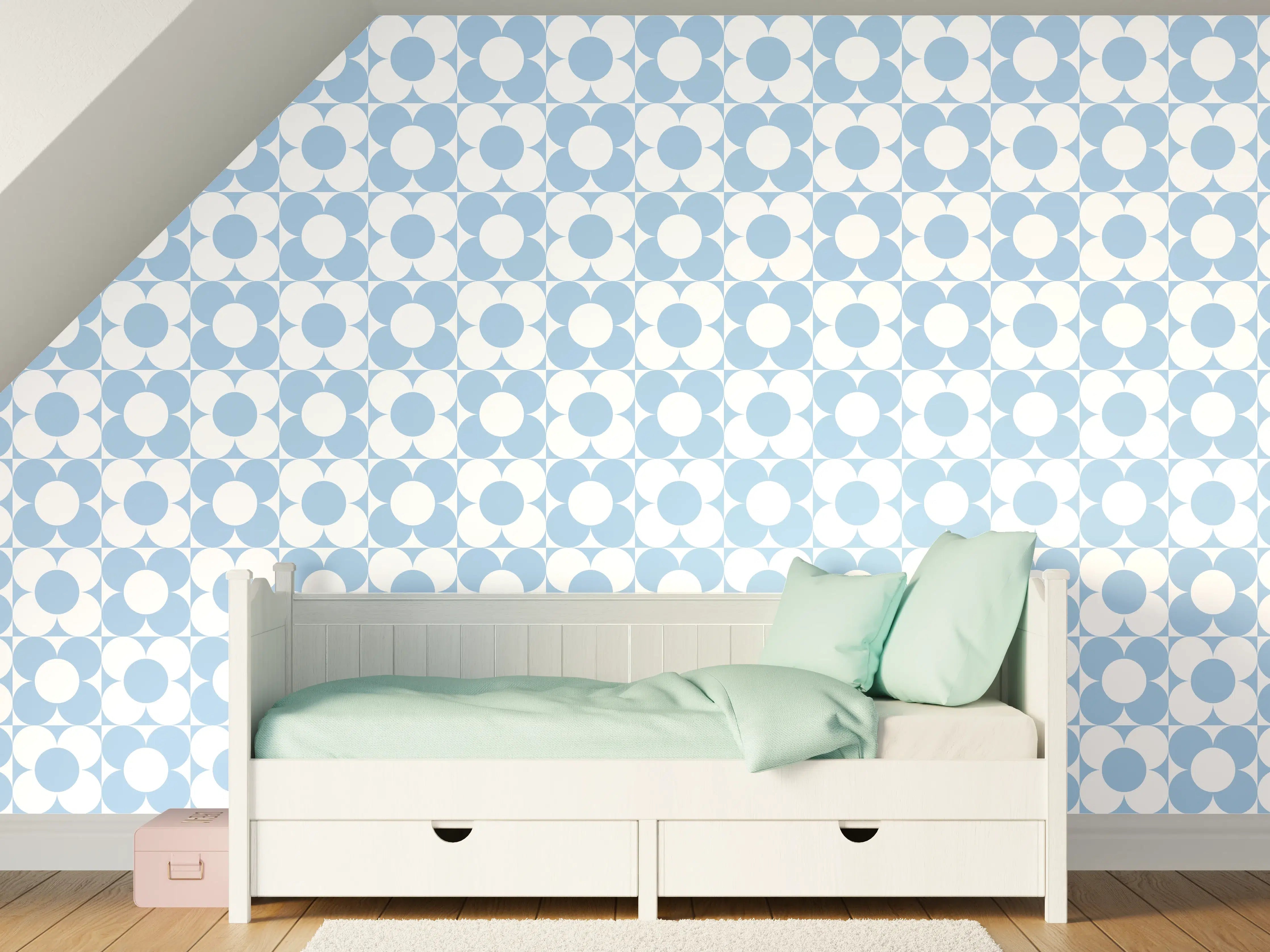 Kinderzimmer Wandgestaltung - Himmelblauer Himmel mit Sonnenschein