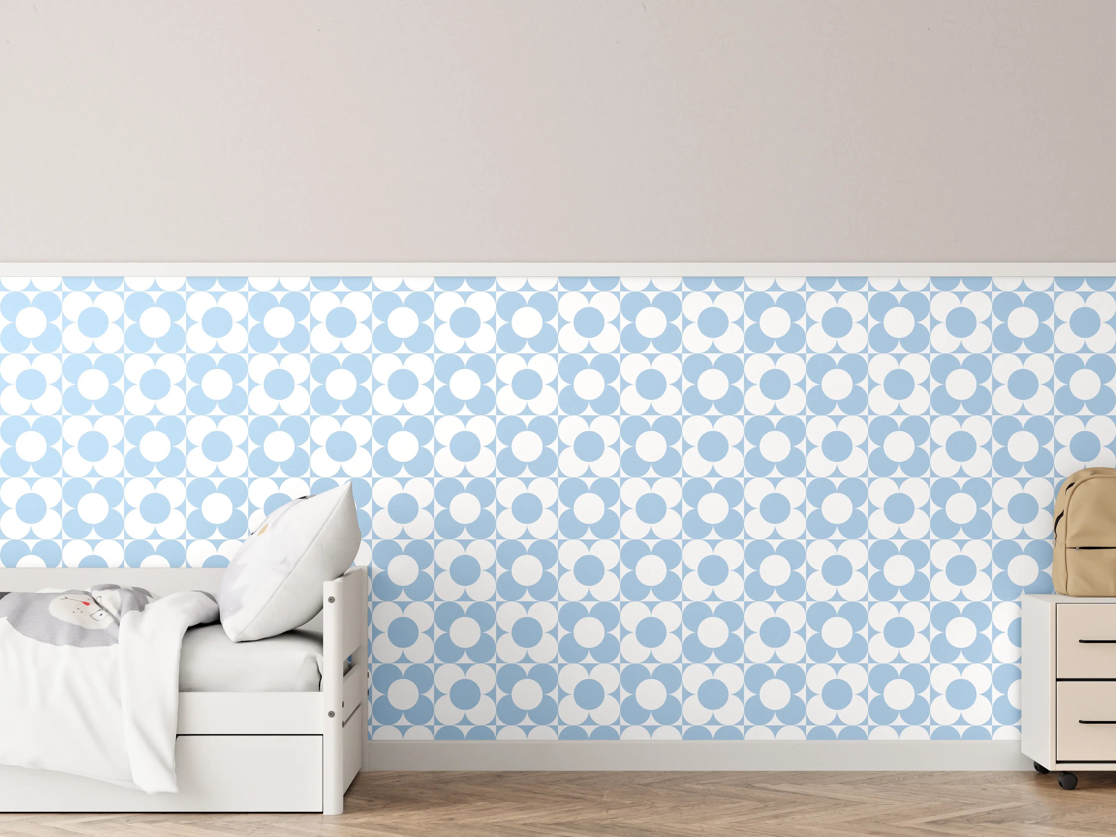 Kinderzimmer Wandgestaltung - Himmelblauer Himmel mit Sonnenschein