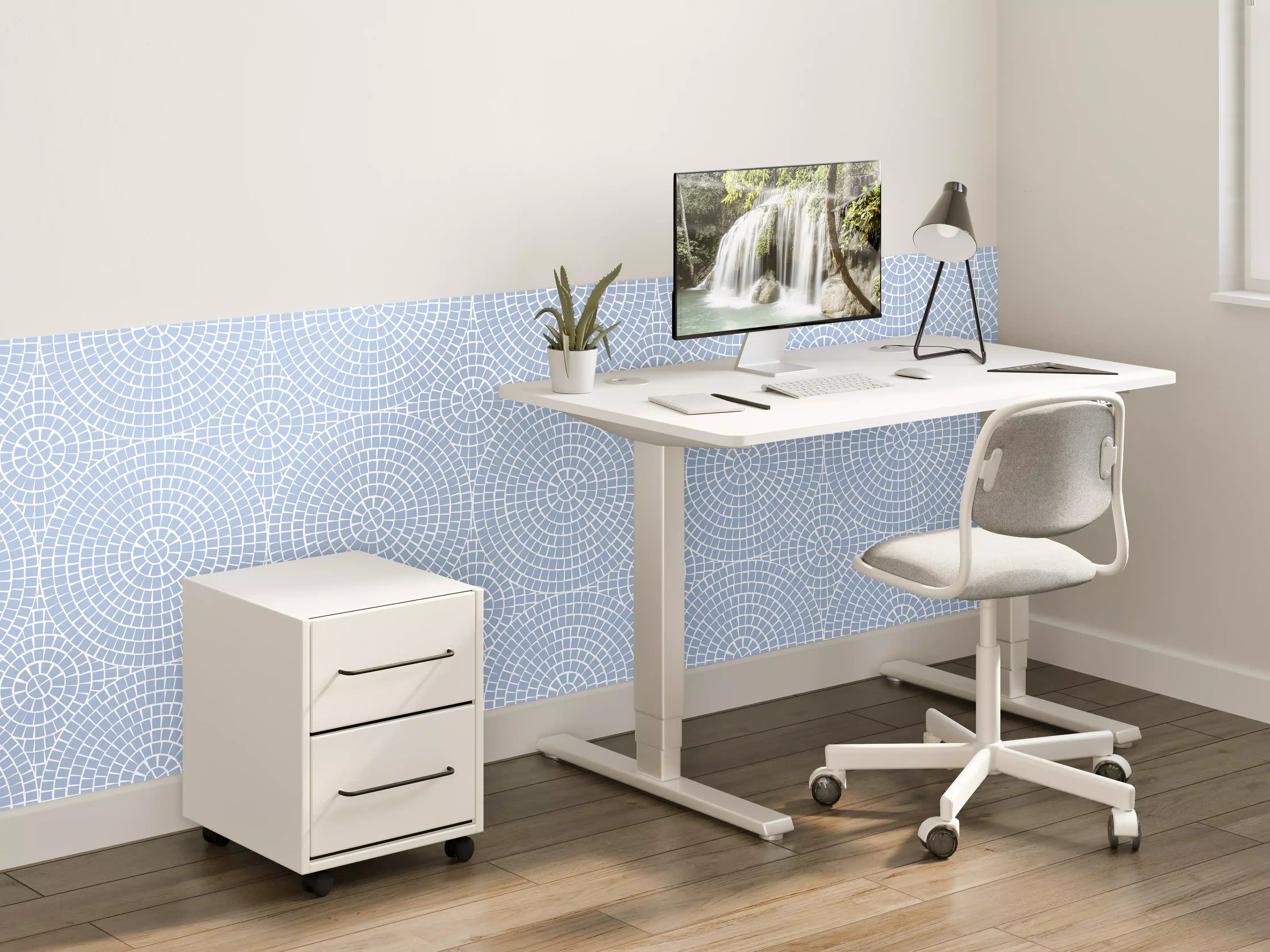 Kinderzimmer Wandgestaltung - Himmelblauer Mosaikkunststoff