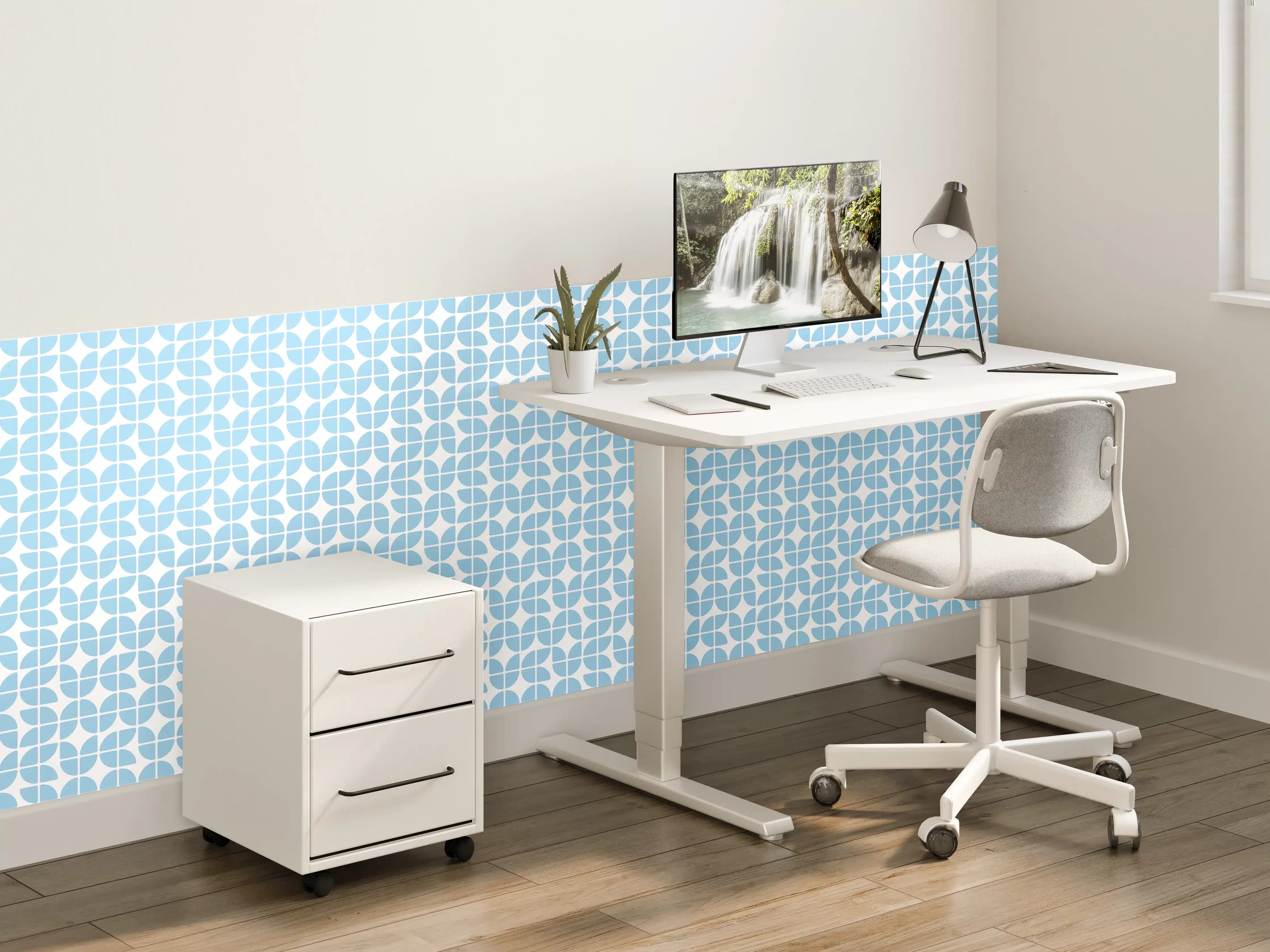 Kinderzimmer Wandgestaltung - Himmelblauer, dekorativer Wandpaneel