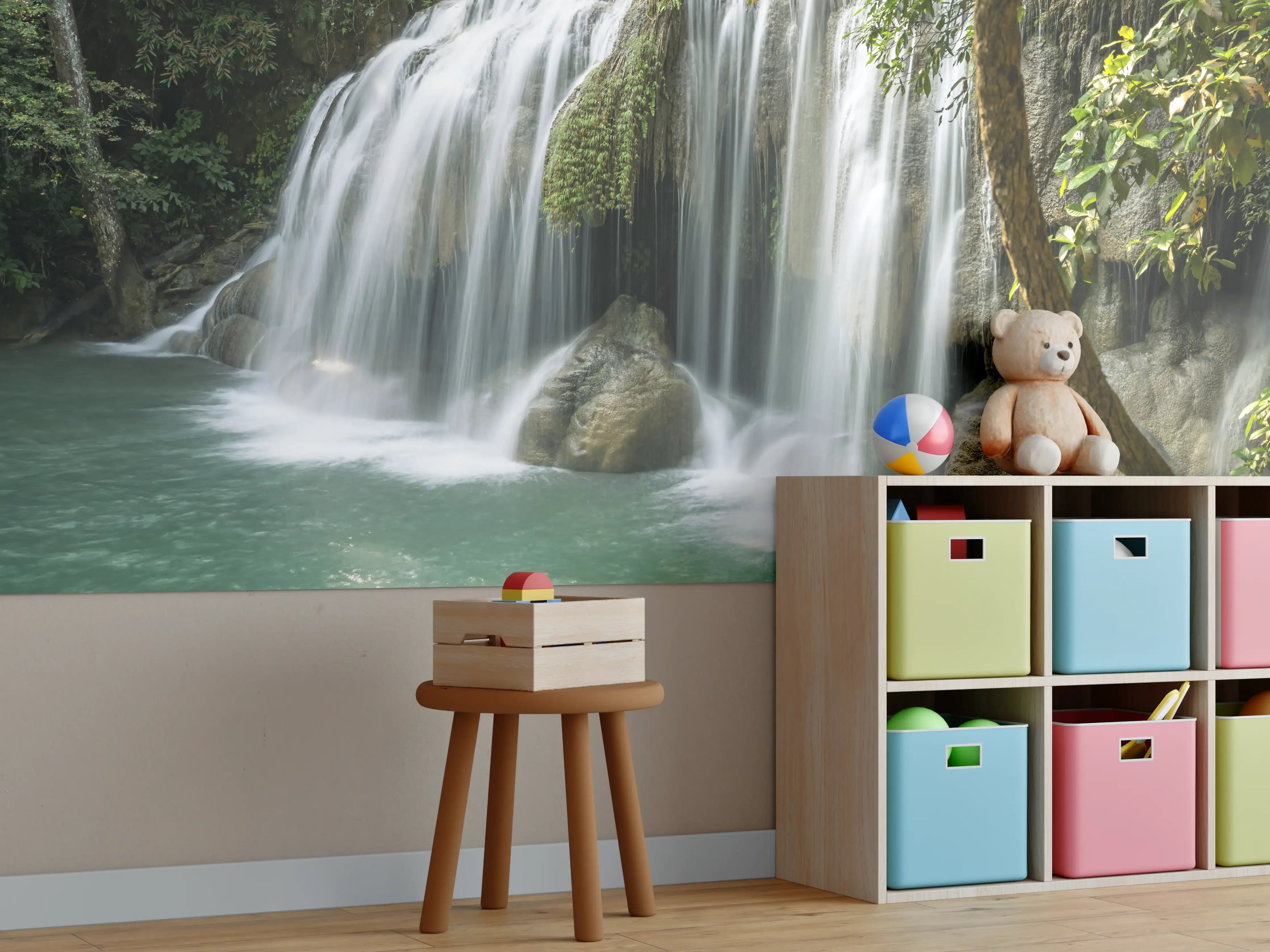 Kinderzimmer Wandgestaltung - Himmlischer Erawan-Wasserfall - Thailand