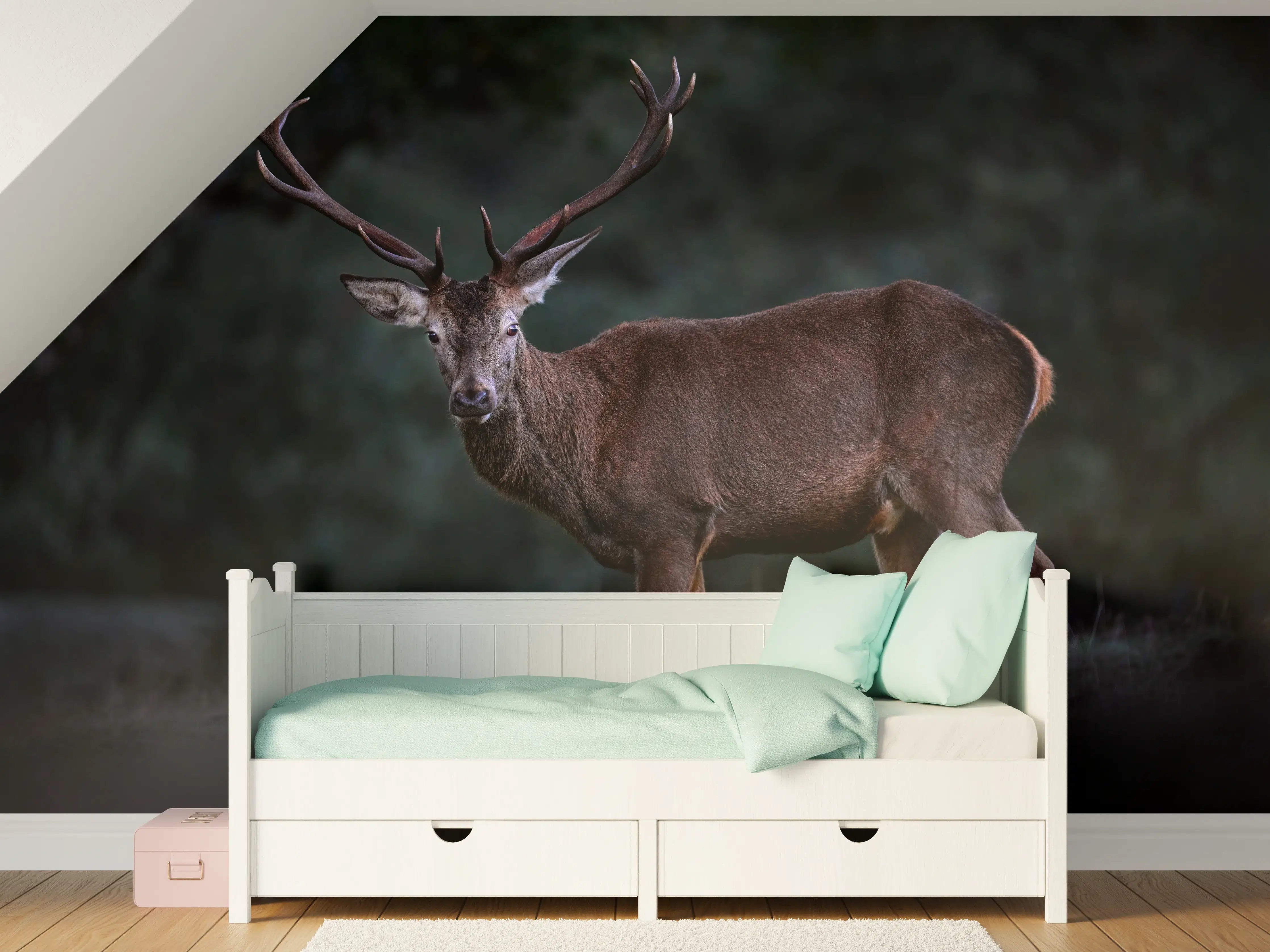 Kinderzimmer Wandgestaltung - Hirsche Gebirge Sierra de Andujar