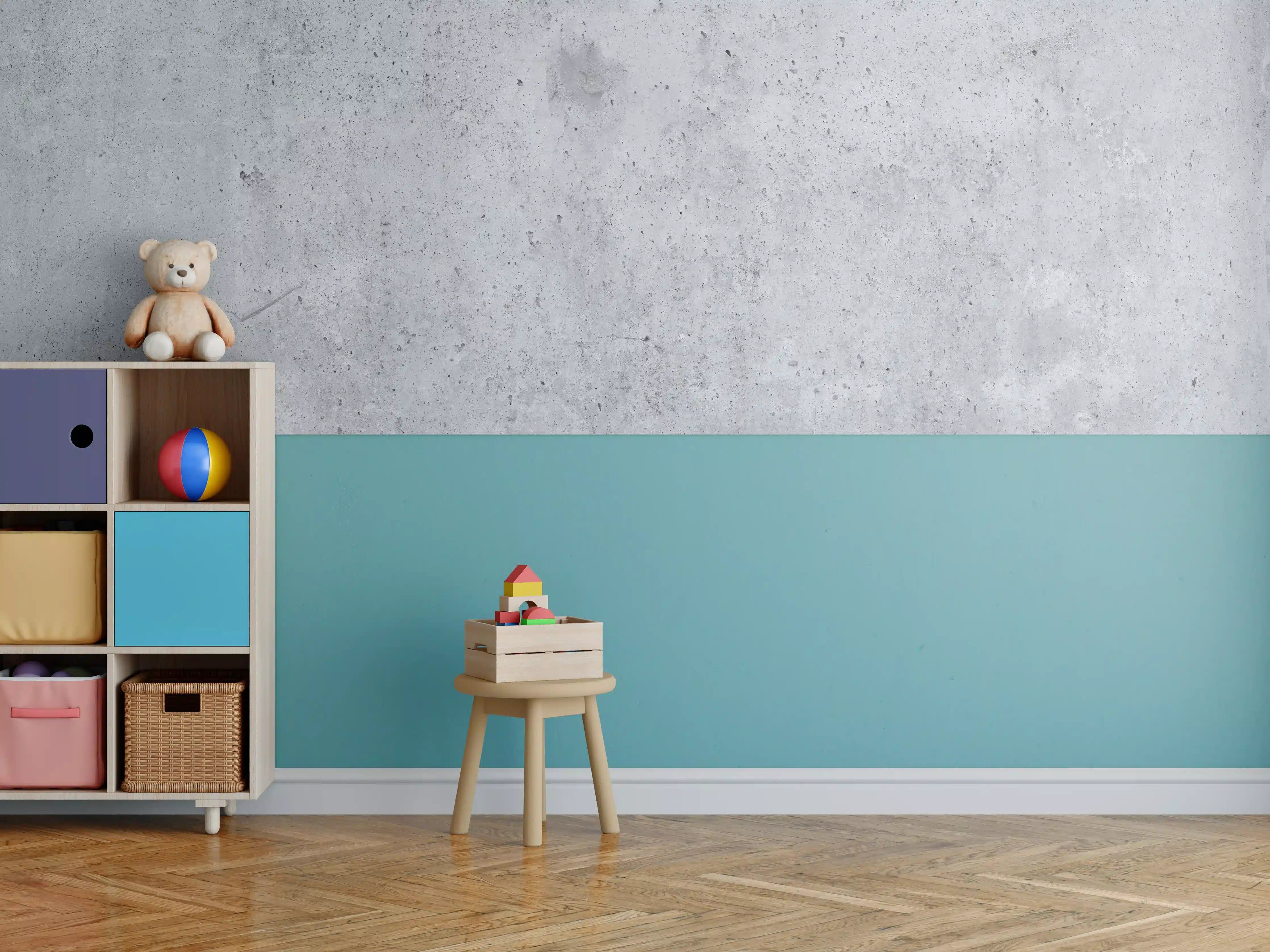 Kinderzimmer Wandgestaltung - Hochauflösende Beton-Tapete
