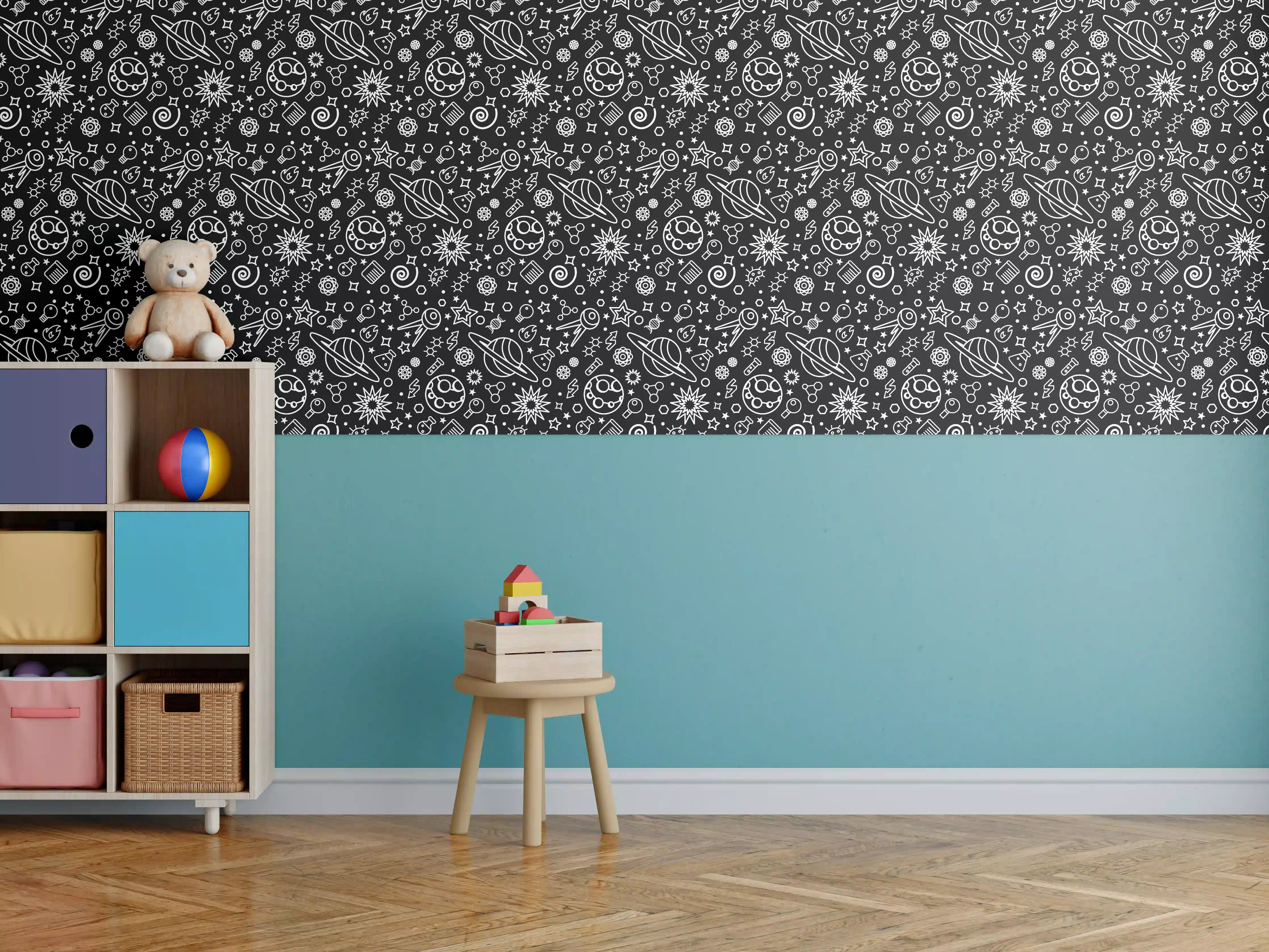 Kinderzimmer Wandgestaltung - Hochwertiger samtweißer Hintergrund mit dezenter Struktur