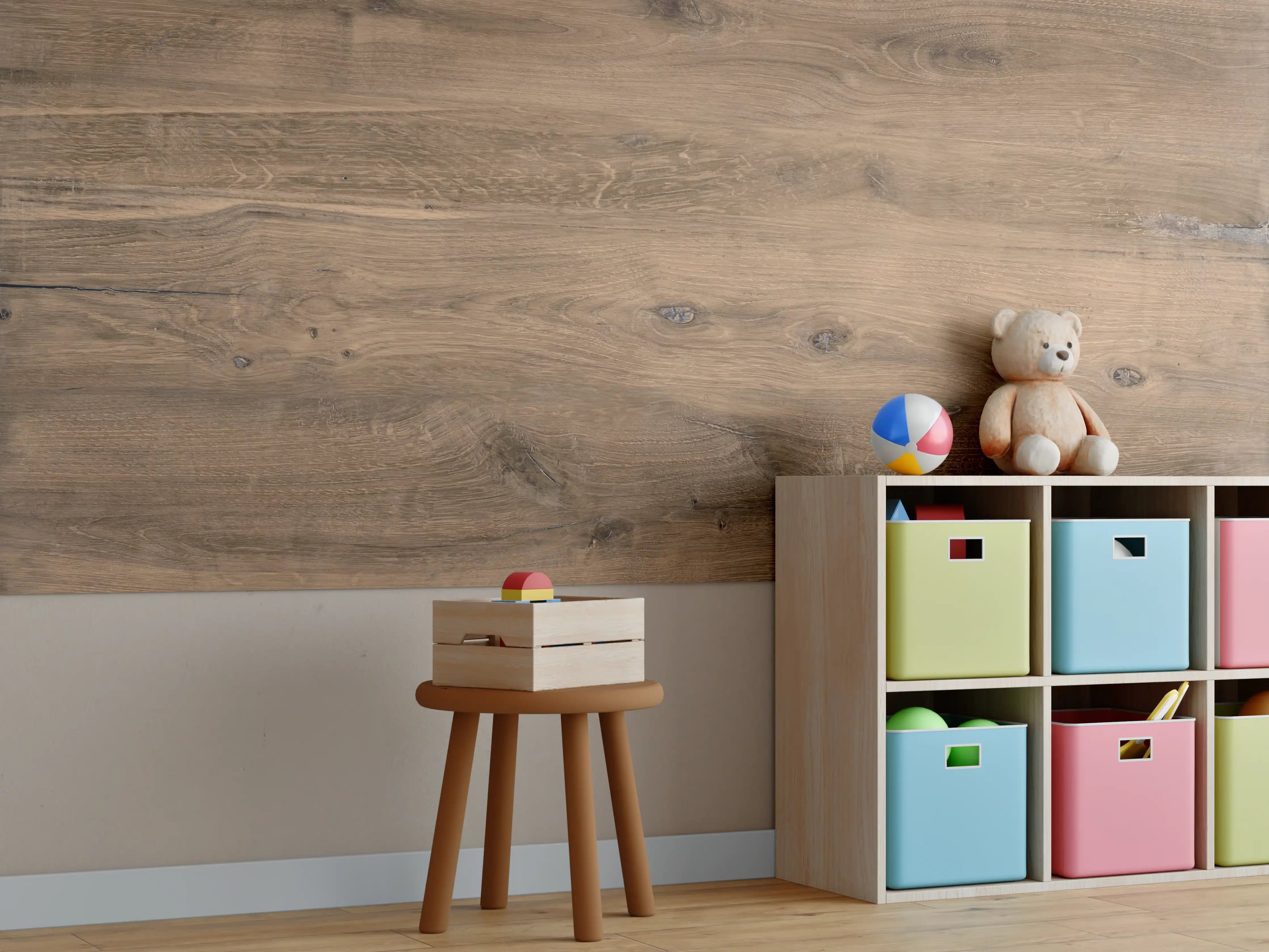 Kinderzimmer Wandgestaltung - Hölzernes Eichenholz-Brett 