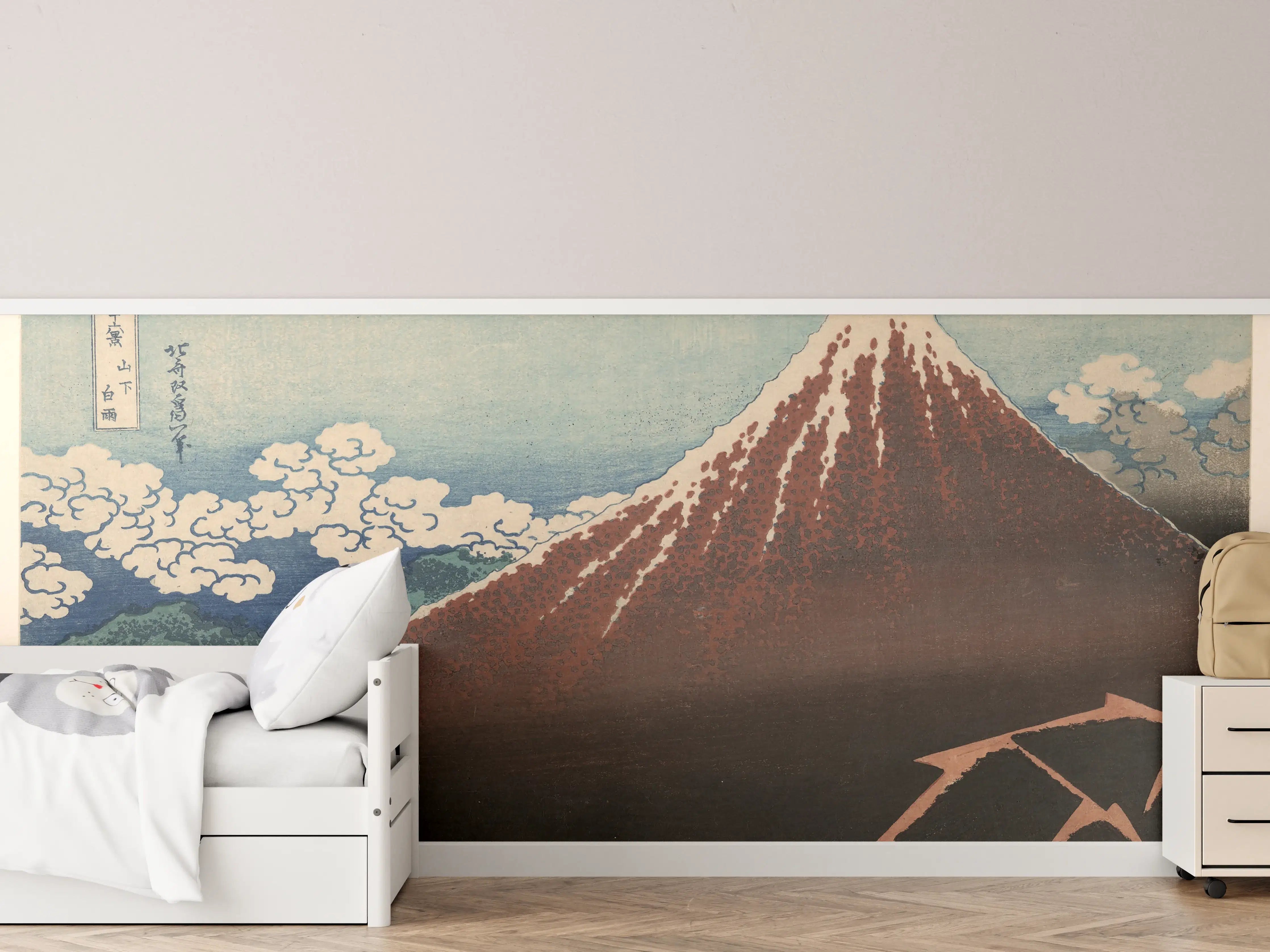 Kinderzimmer Wandgestaltung - Hokusai Fuji Berglandschaft