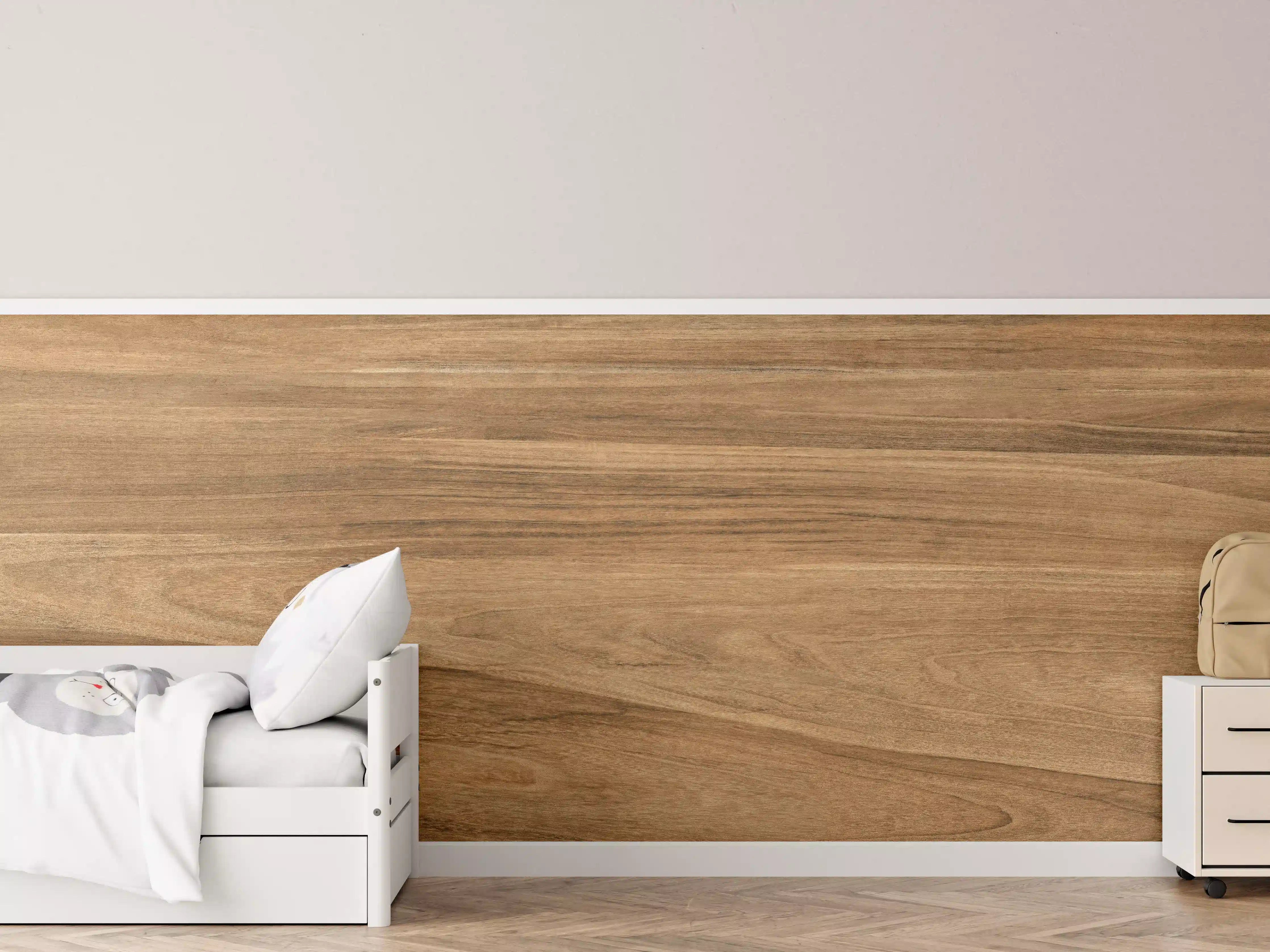 Kinderzimmer Wandgestaltung - Holz-Natur Muster