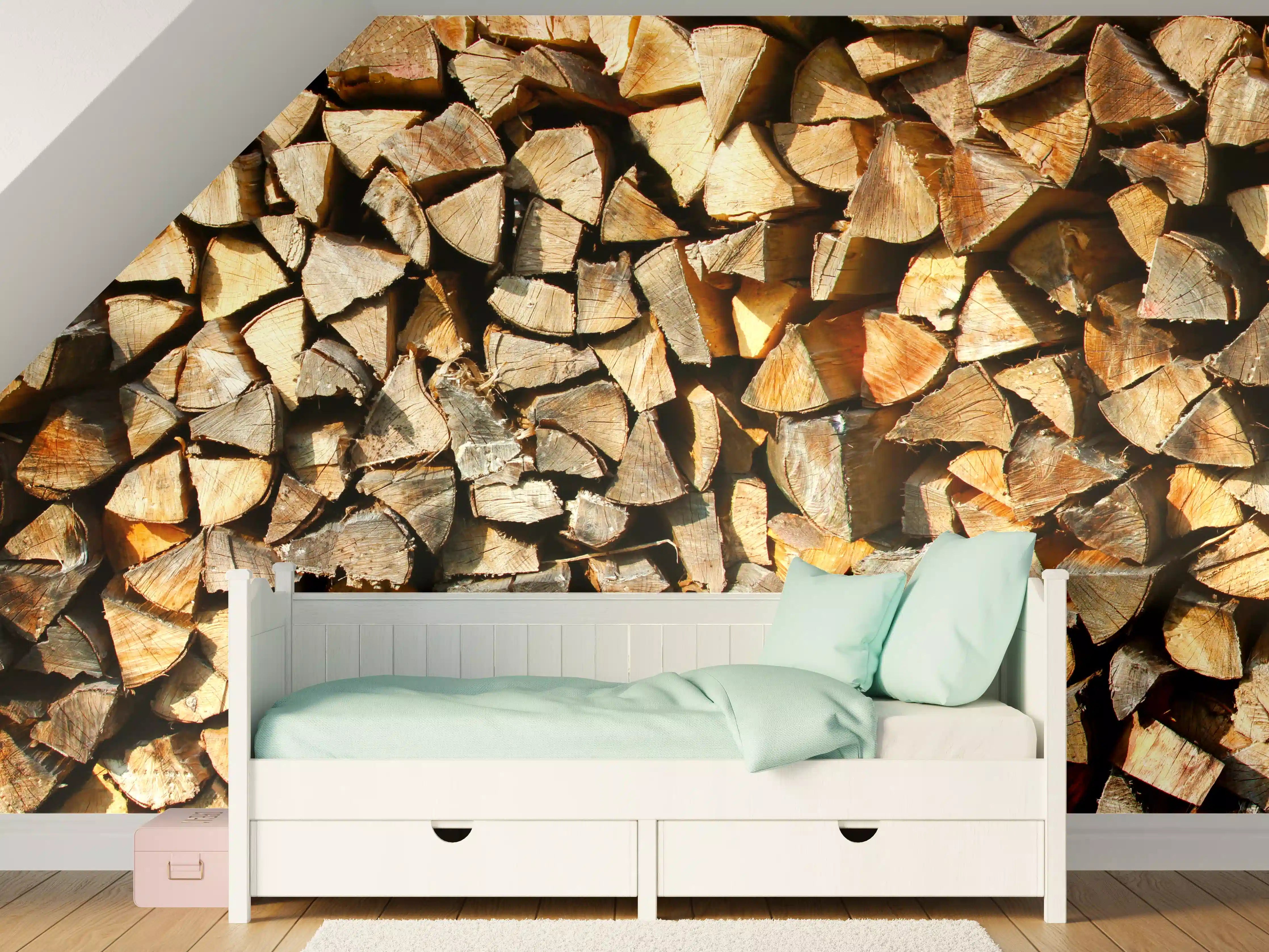 Kinderzimmer Wandgestaltung - Holzstämme