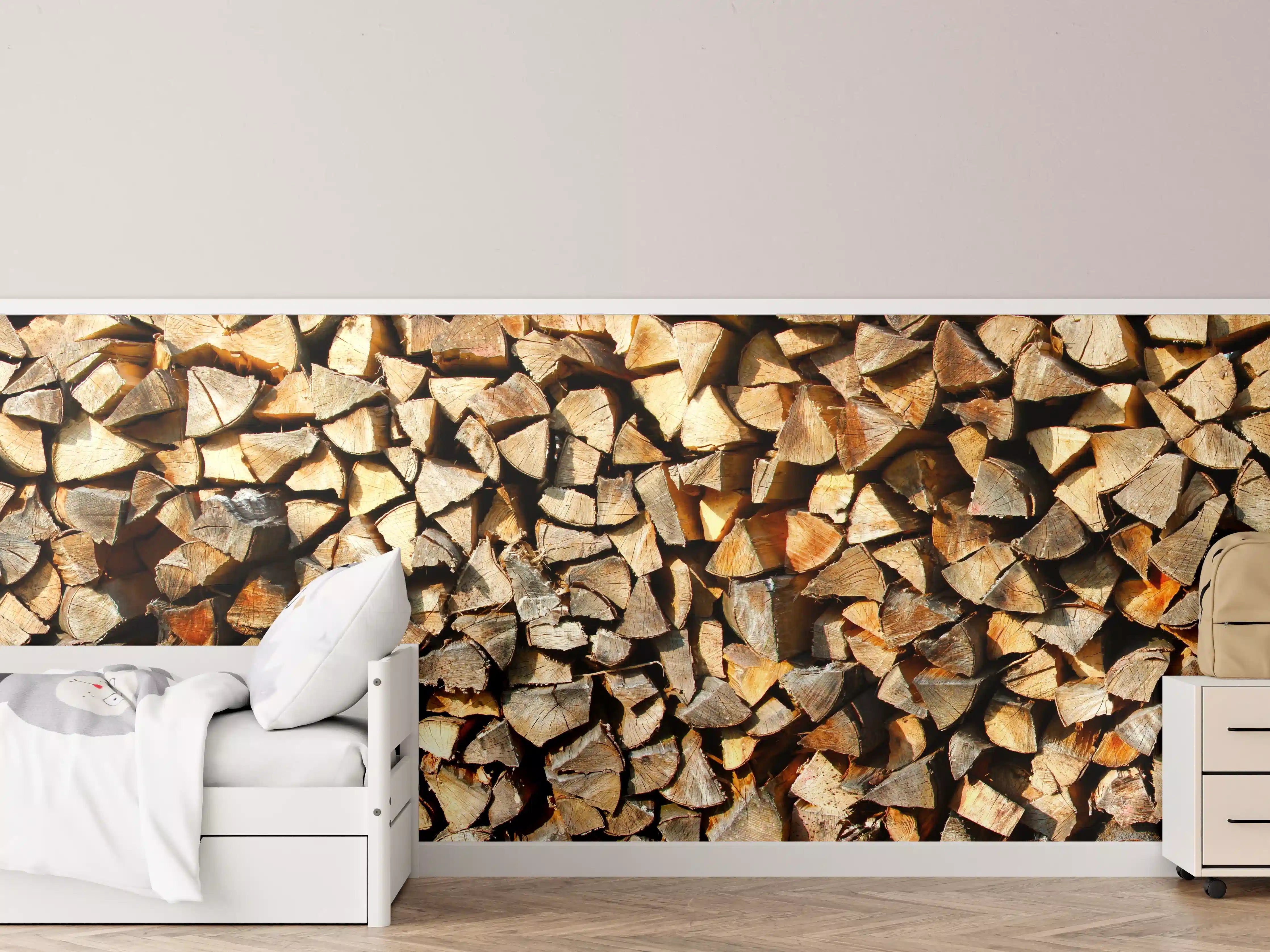Kinderzimmer Wandgestaltung - Holzstämme