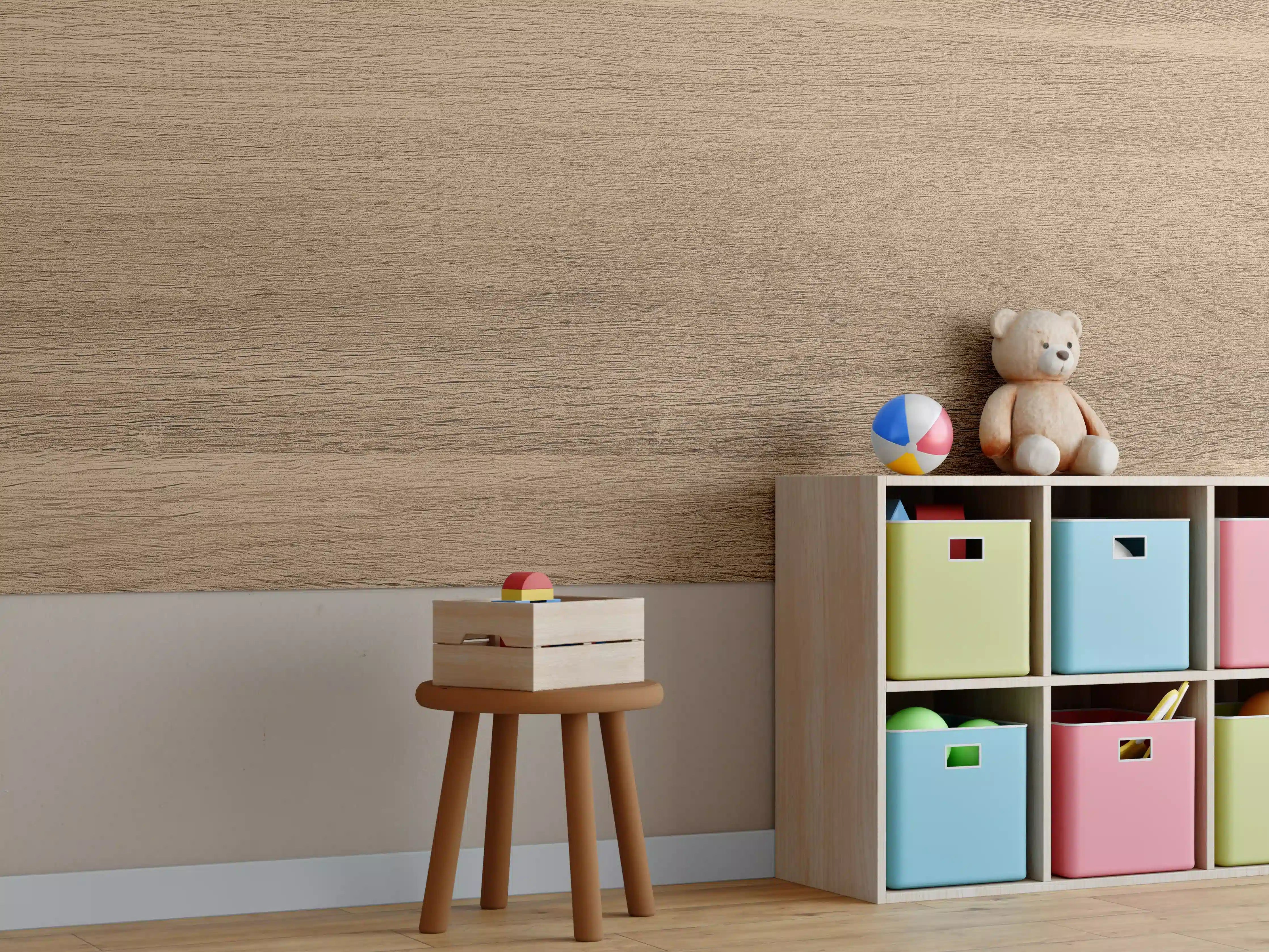 Kinderzimmer Wandgestaltung - Holztextur und hölzerner Hintergrund 1