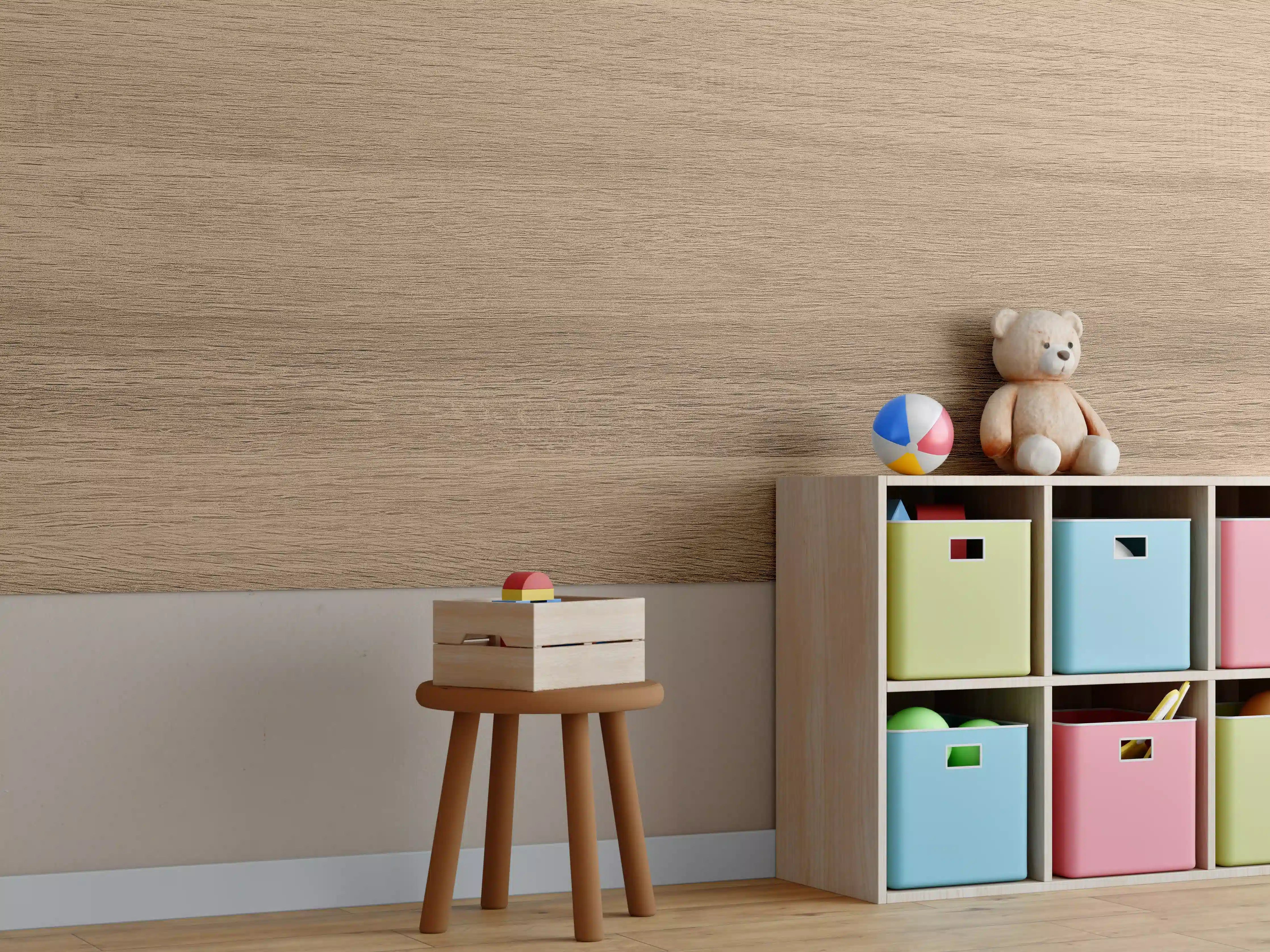 Kinderzimmer Wandgestaltung - Holztextur und hölzerner Hintergrund 2