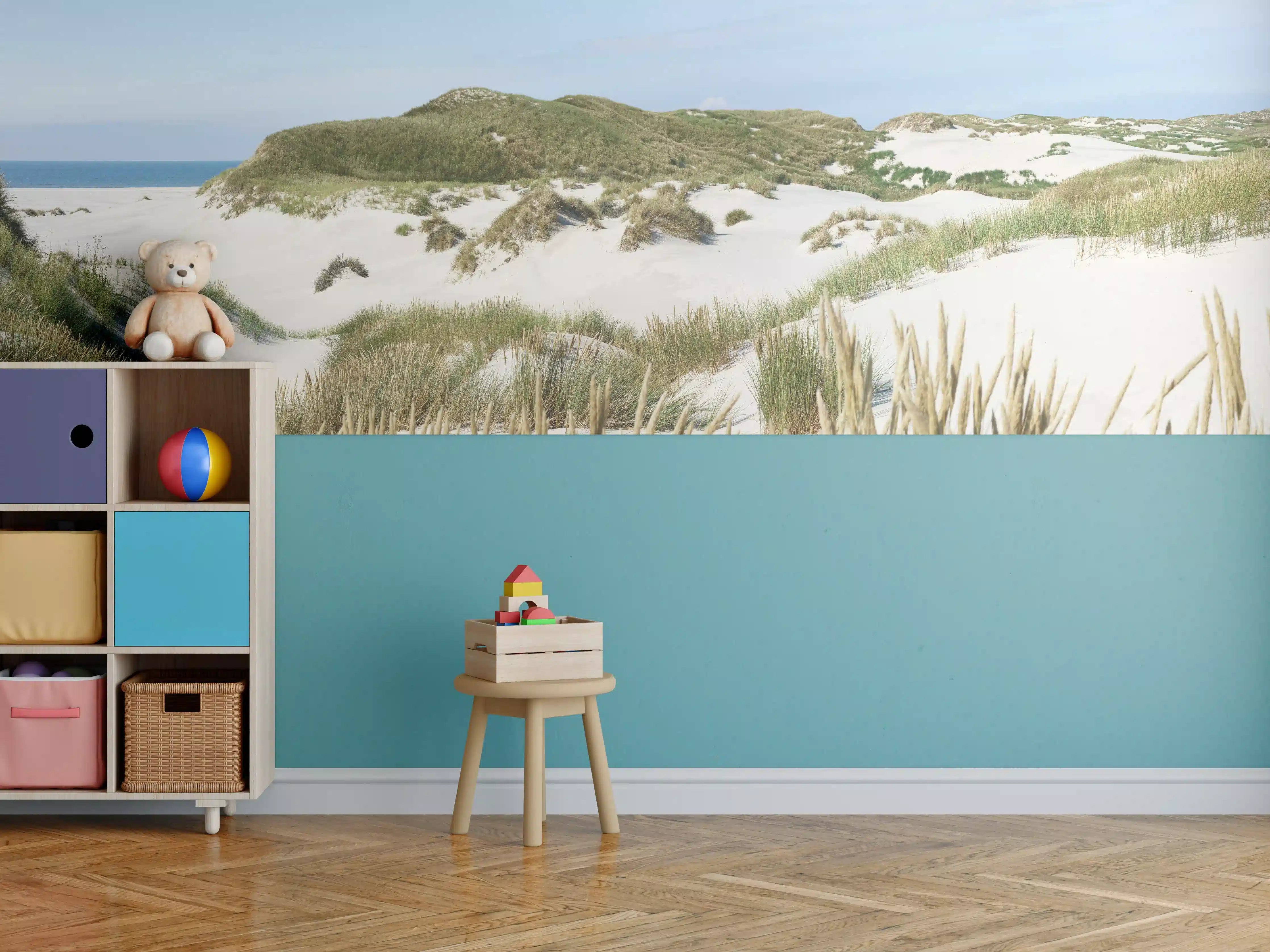 Kinderzimmer Wandgestaltung - Idyllische Dünenlandschaft am Meer