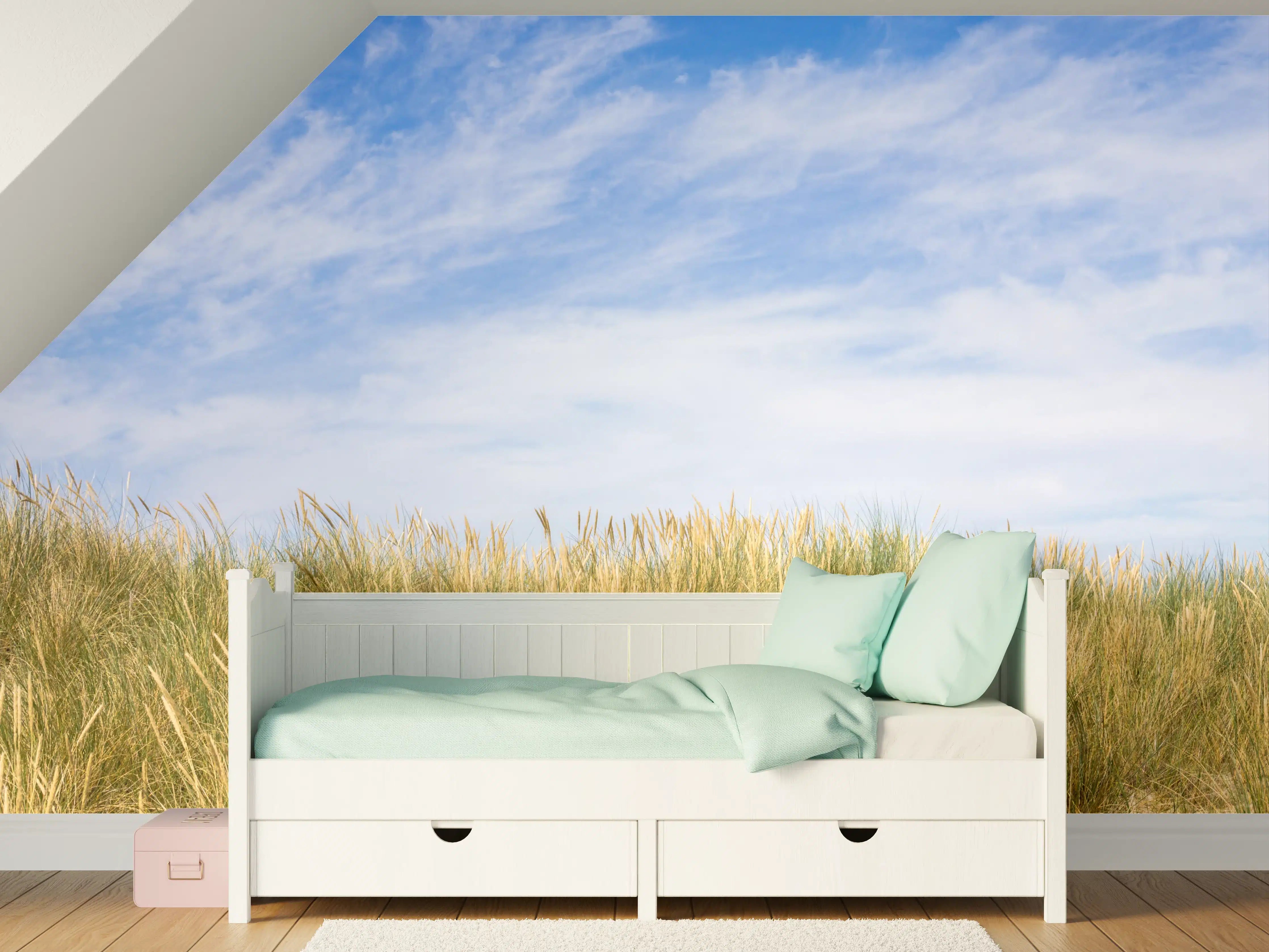 Kinderzimmer Wandgestaltung - Idyllische Küstenlandschaft mit Himmel