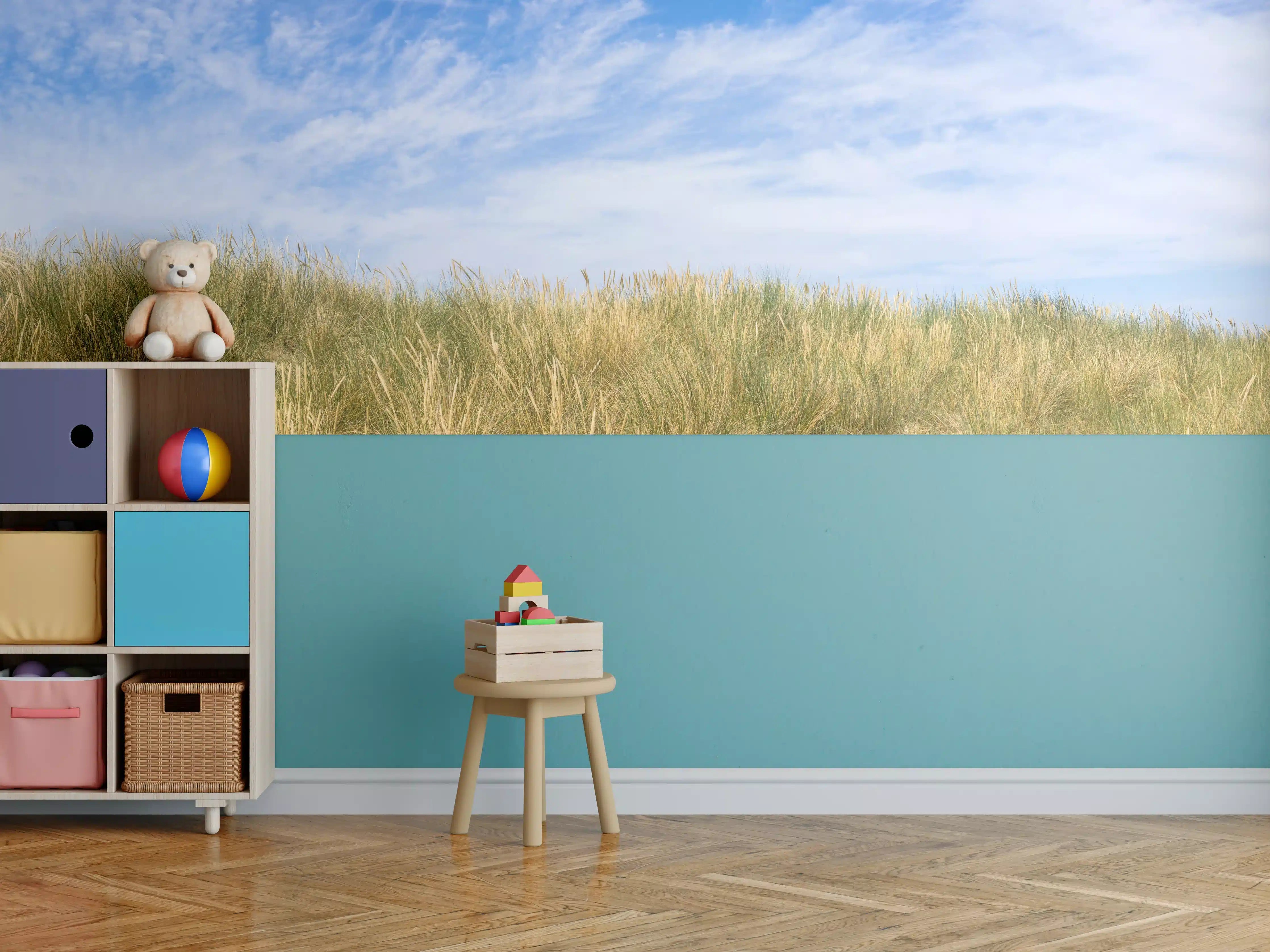 Kinderzimmer Wandgestaltung - Idyllische Küstenlandschaft mit Himmel