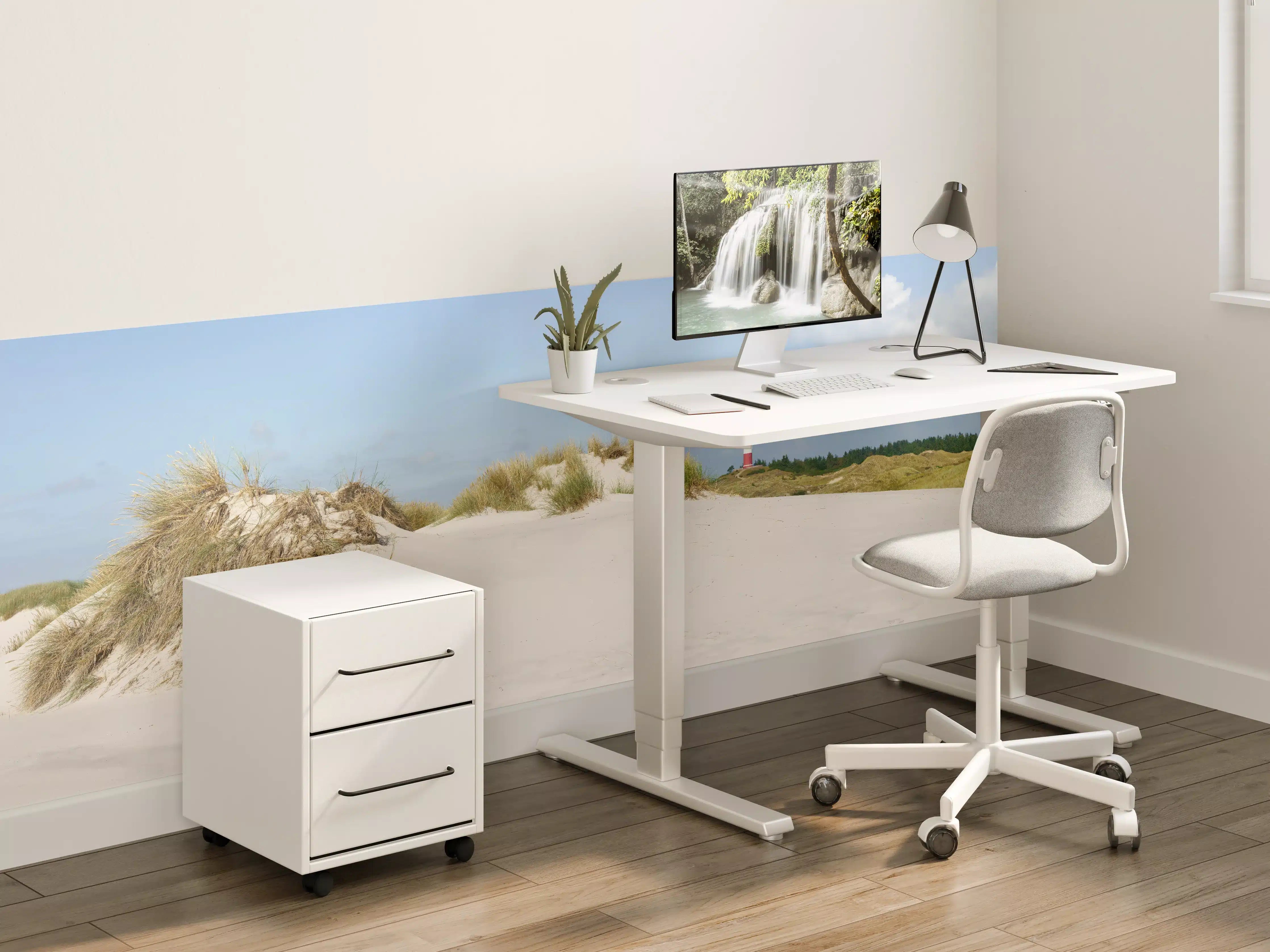 Kinderzimmer Wandgestaltung - Idyllische Strandlandschaft mit Leuchtturm