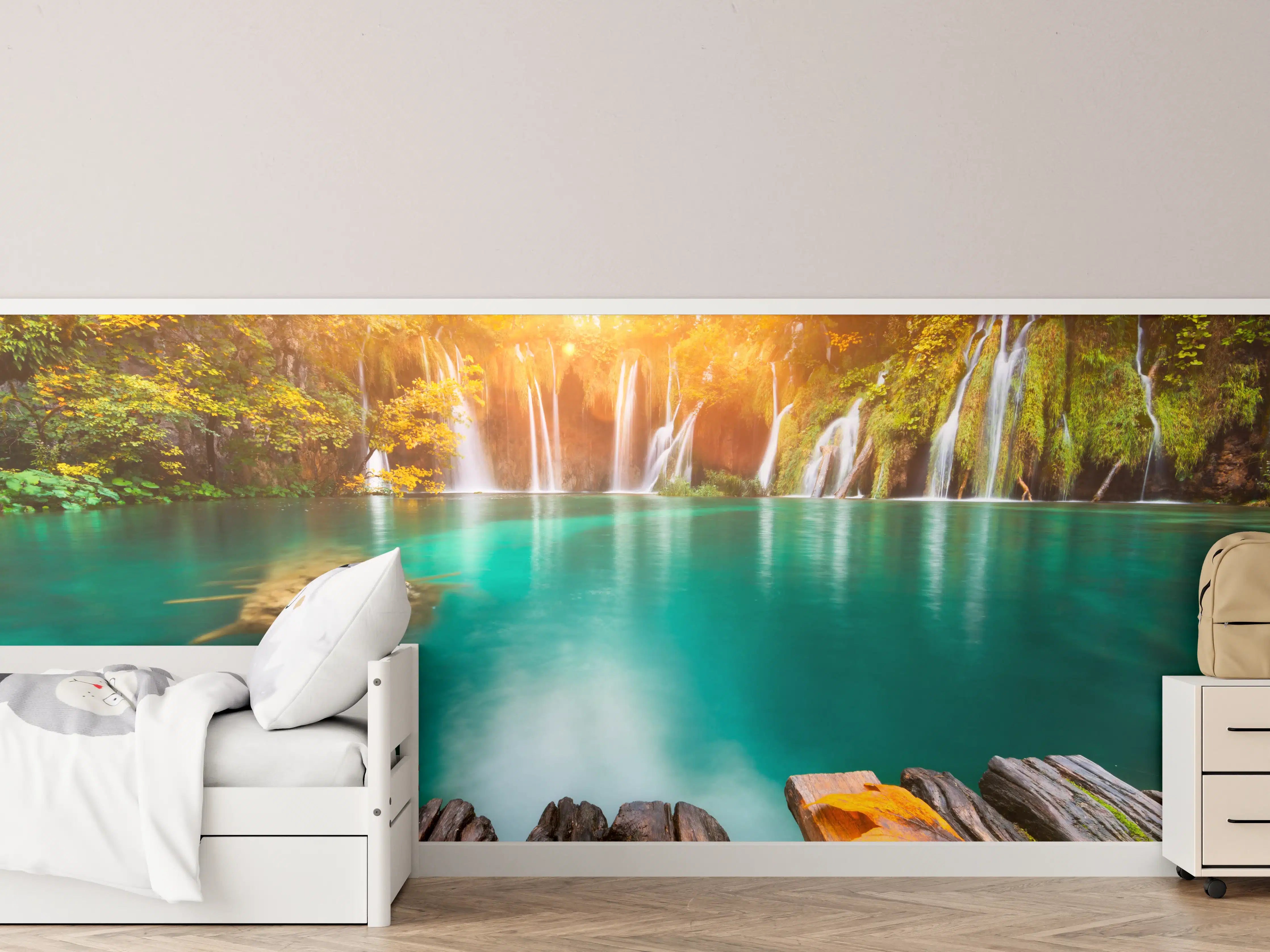 Kinderzimmer Wandgestaltung - Idyllischer See im Plitvicer Nationalpark