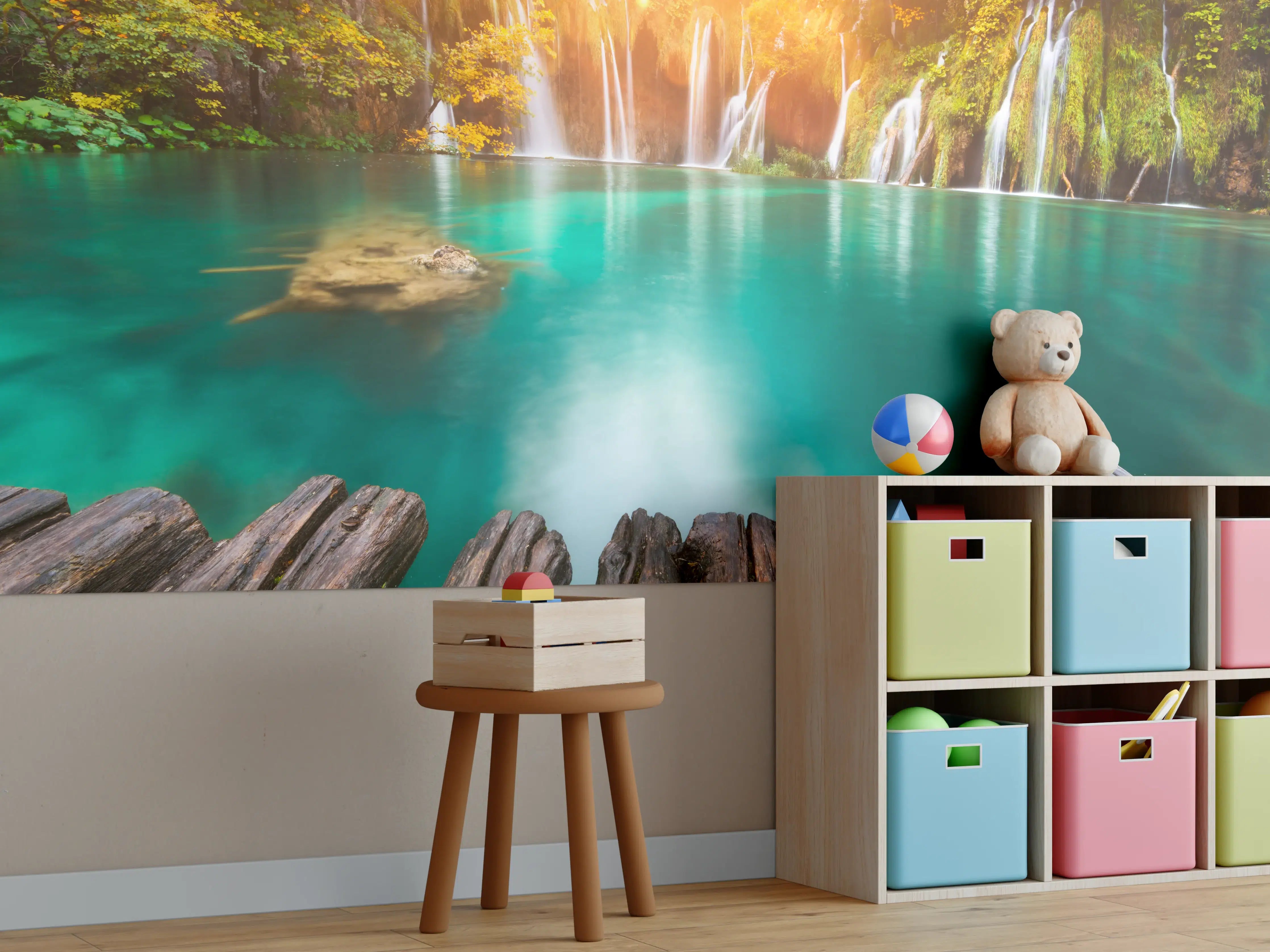 Kinderzimmer Wandgestaltung - Idyllischer See im Plitvicer Nationalpark