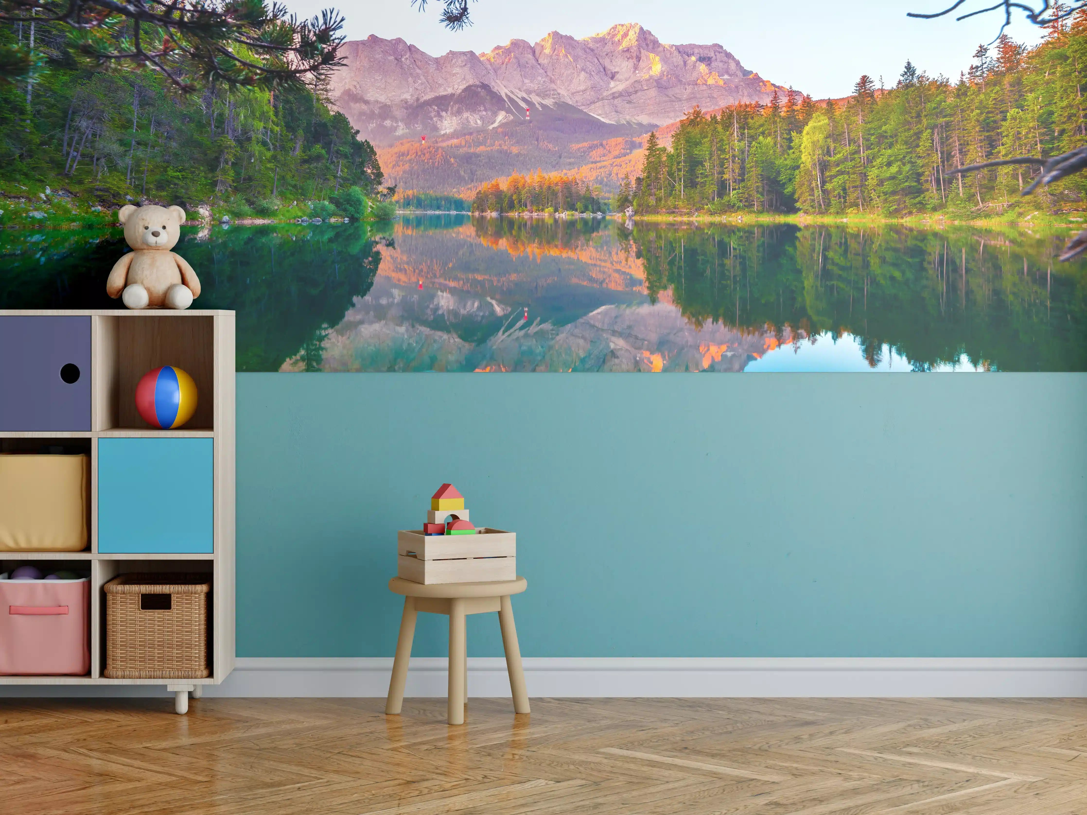 Kinderzimmer Wandgestaltung - Idyllischer Sommermorgen am Eibsee