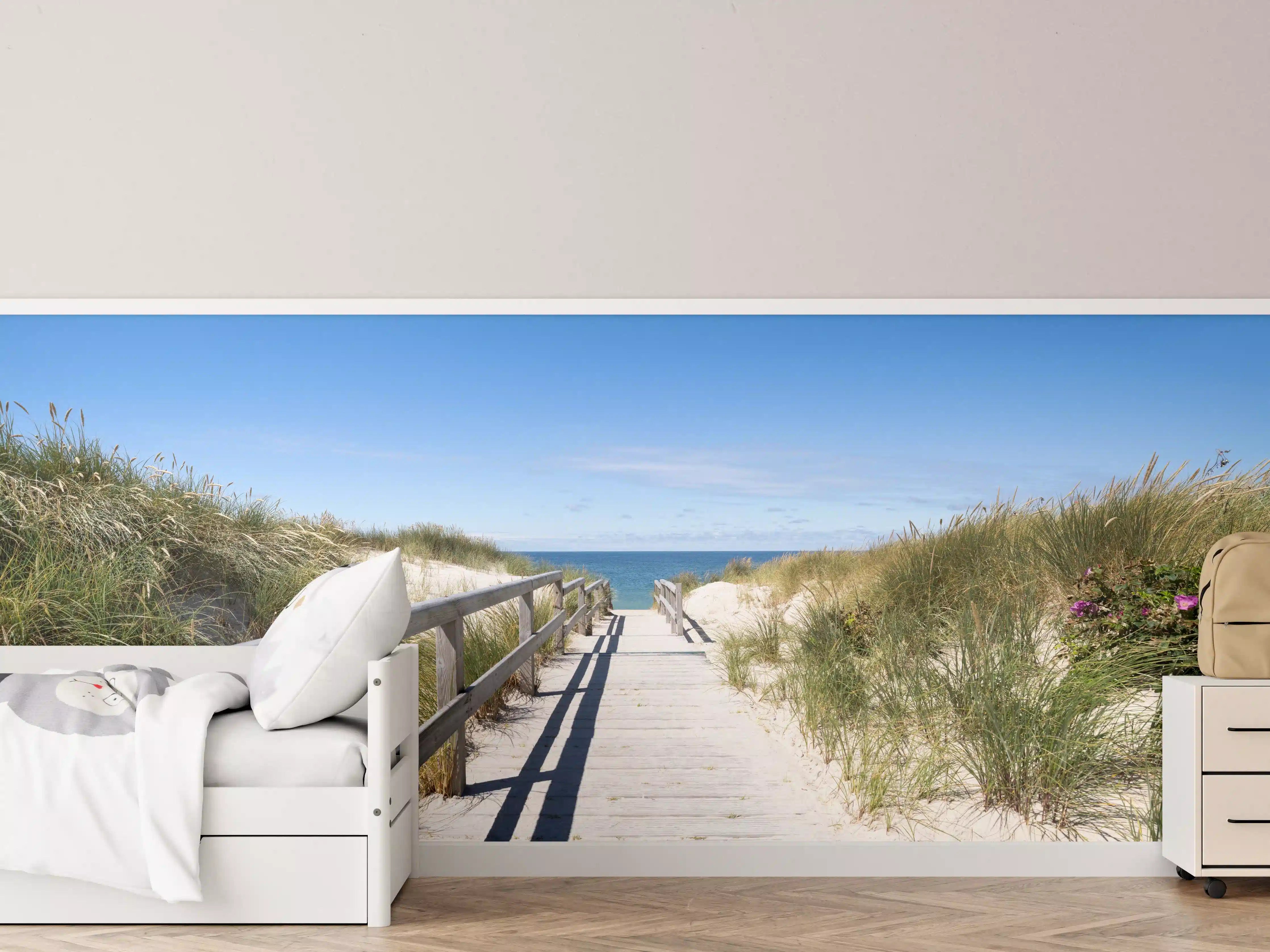 Kinderzimmer Wandgestaltung - Idyllischer Strandweg mit Dünen